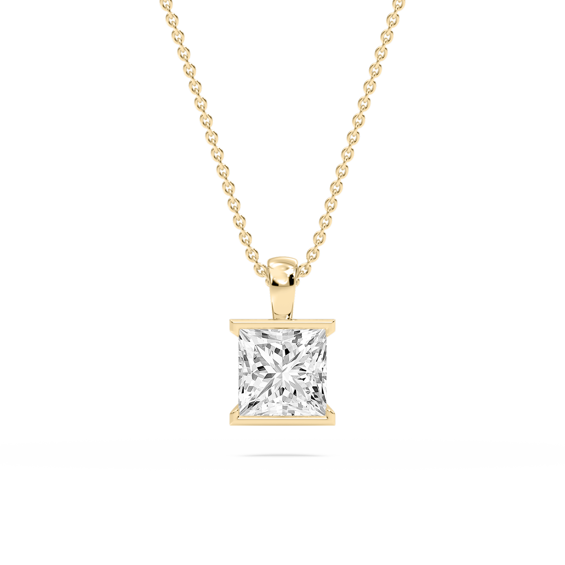 Lovea Bezel Anhänger – Prinzessschliff – Gelbgold