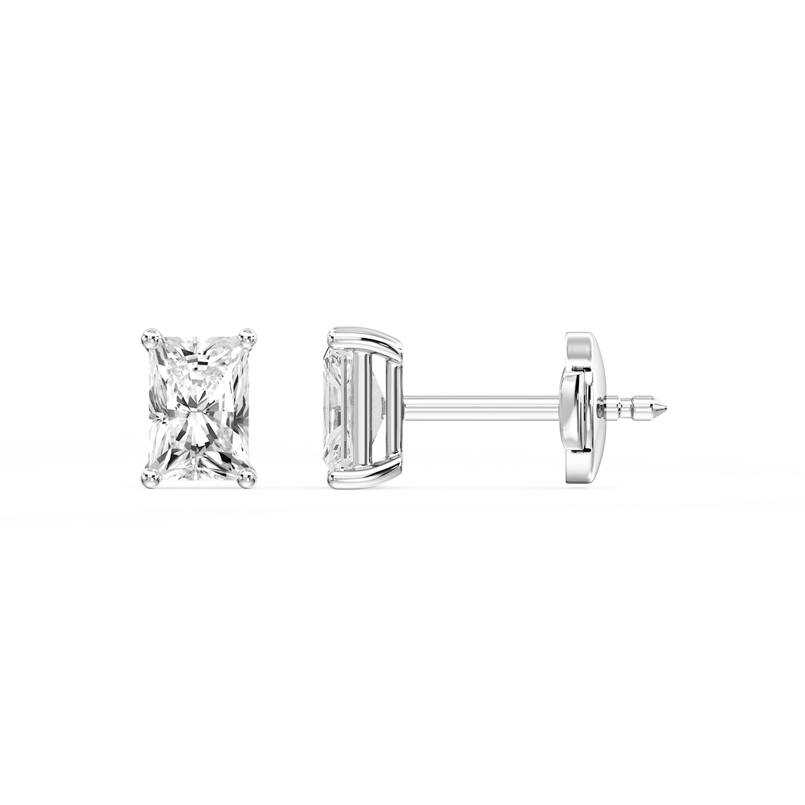 Lovea Classic Ohrstecker Sicherheitsverschluss – Radiantschliff – Weißgold