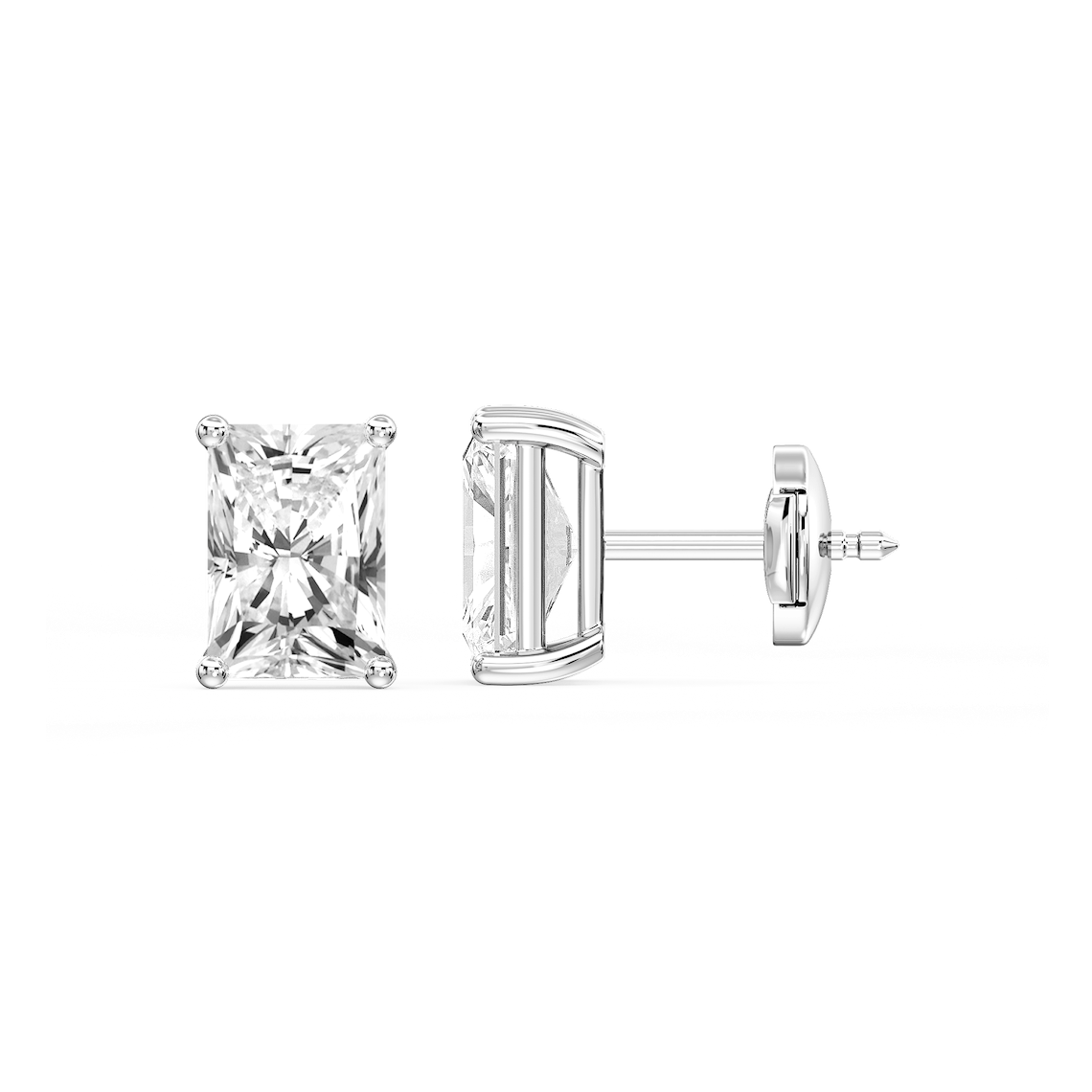 Lovea Classic Ohrstecker Sicherheitsverschluss – Radiantschliff – Weißgold
