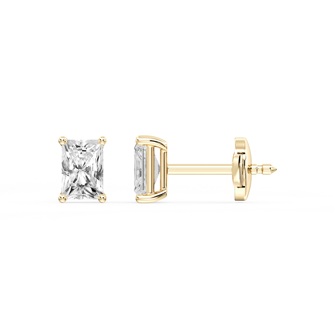 Lovea Classic Ohrstecker Sicherheitsverschluss – Radiantschliff – Gelbgold