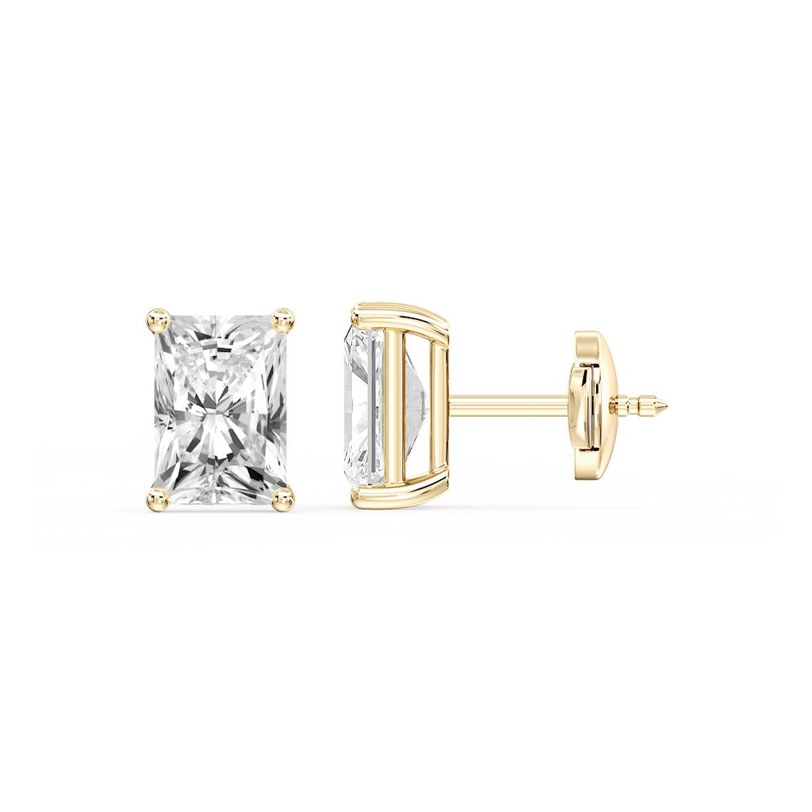 Lovea Classic Ohrstecker Sicherheitsverschluss – Radiantschliff – Gelbgold