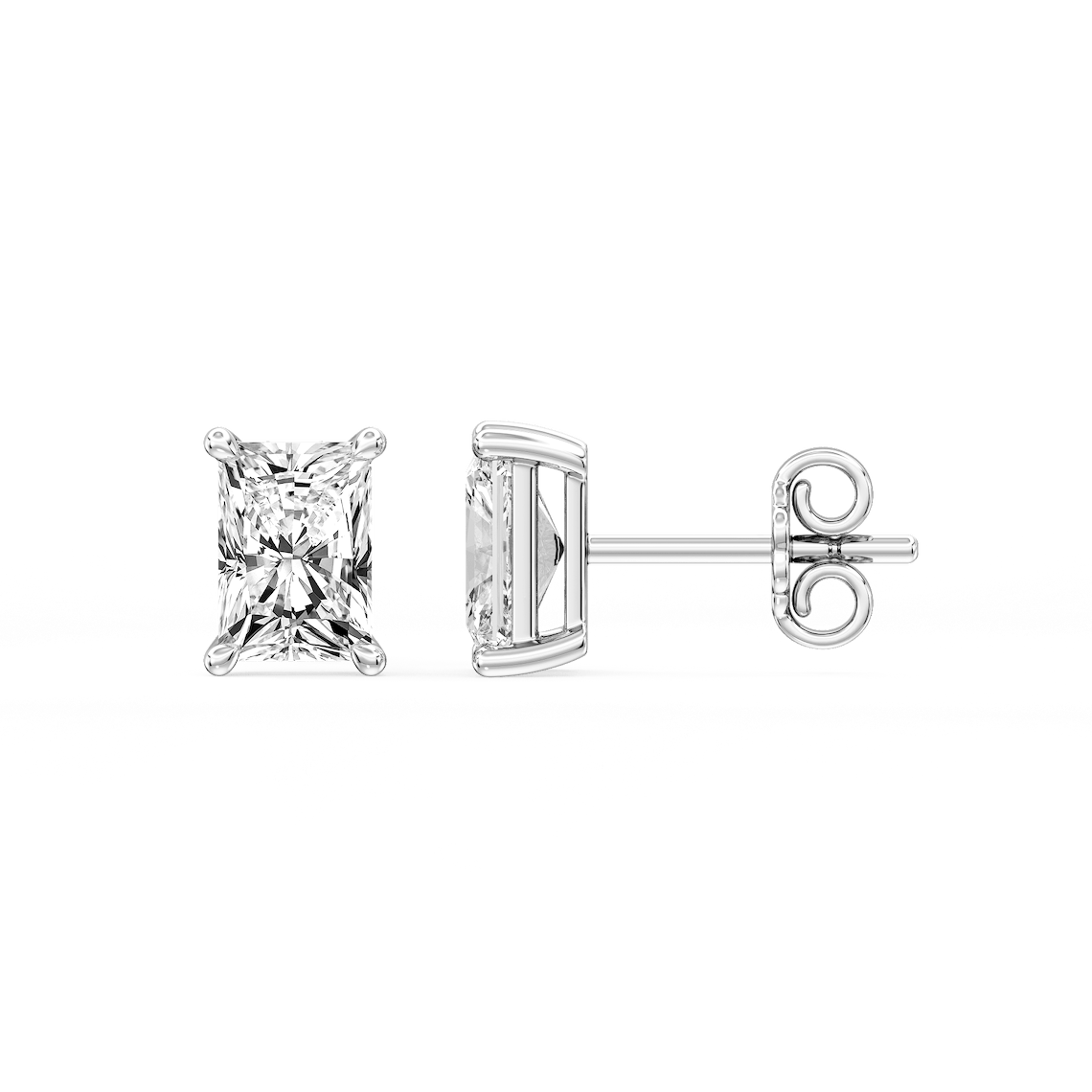 Lovea Claw Ohrstecker Schraubverschluss – Radiantschliff – Weißgold