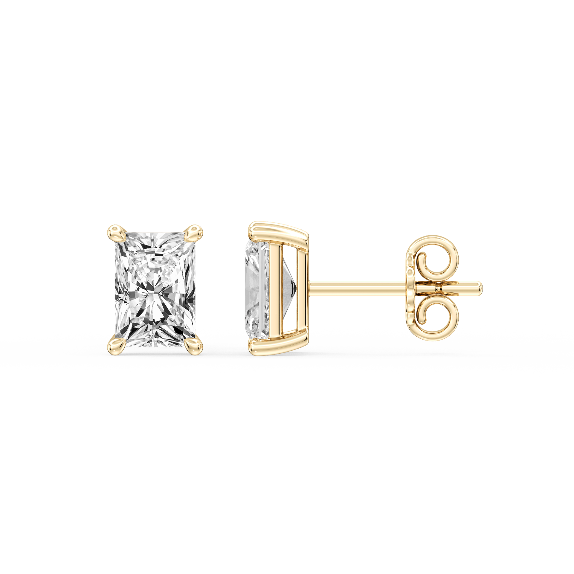 Lovea Claw Ohrstecker Schraubverschluss – Radiantschliff – Gelbgold
