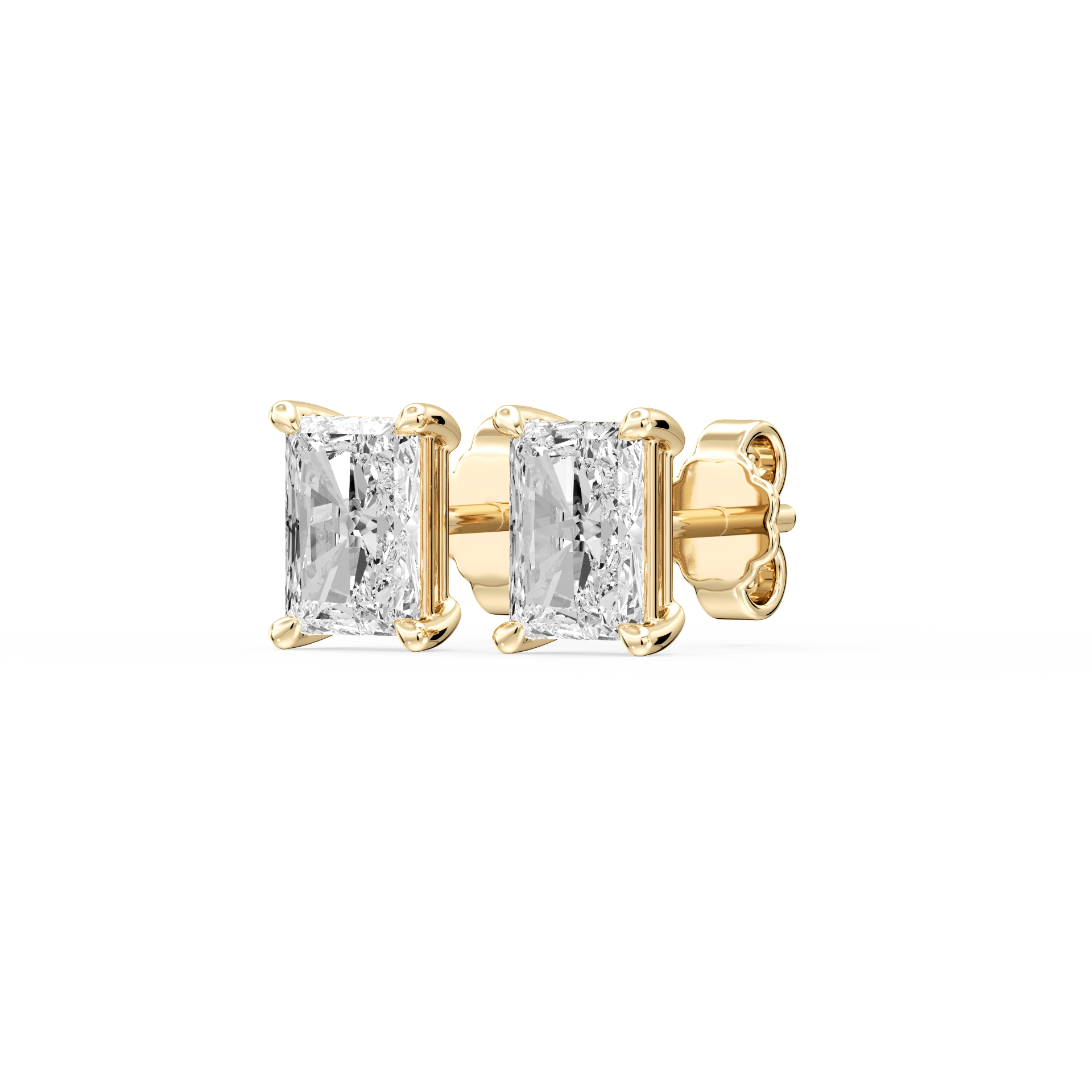 Lovea Claw Ohrstecker Schraubverschluss – Radiantschliff – Gelbgold