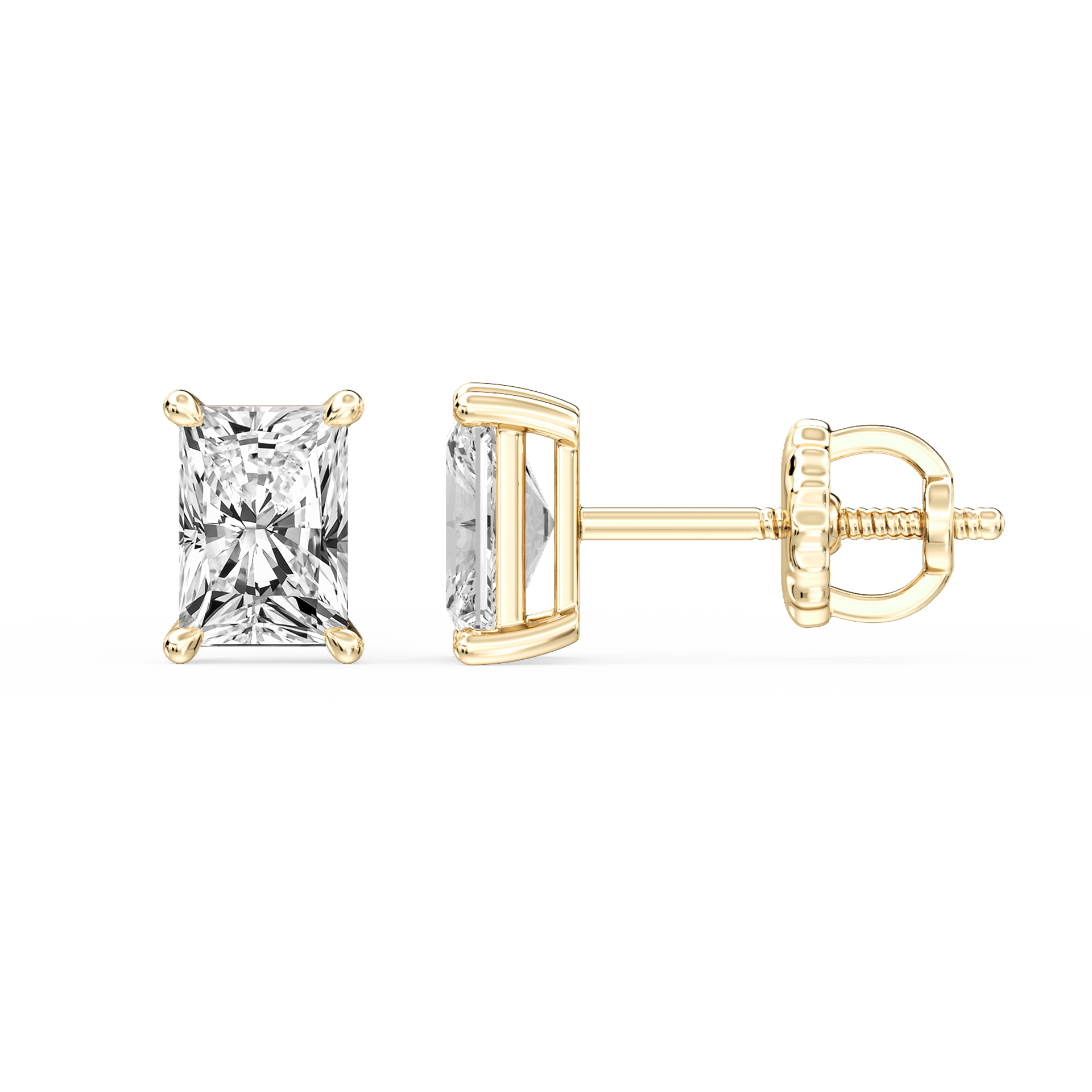 Lovea Claw Ohrstecker Schraubverschluss – Radiantschliff – Gelbgold