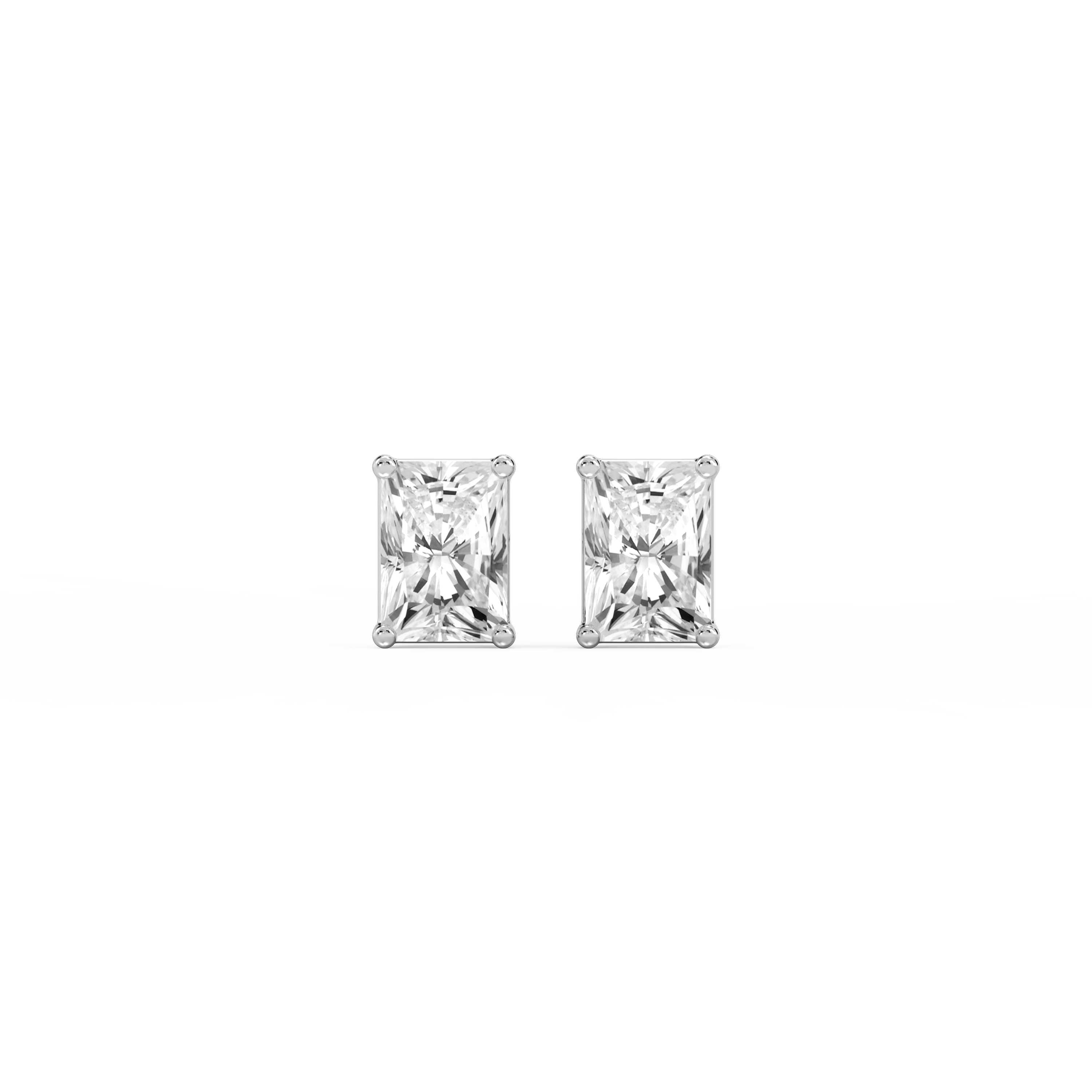 Lovea Classic Ohrstecker Steckverschluss – Radiantschliff – Weißgold
