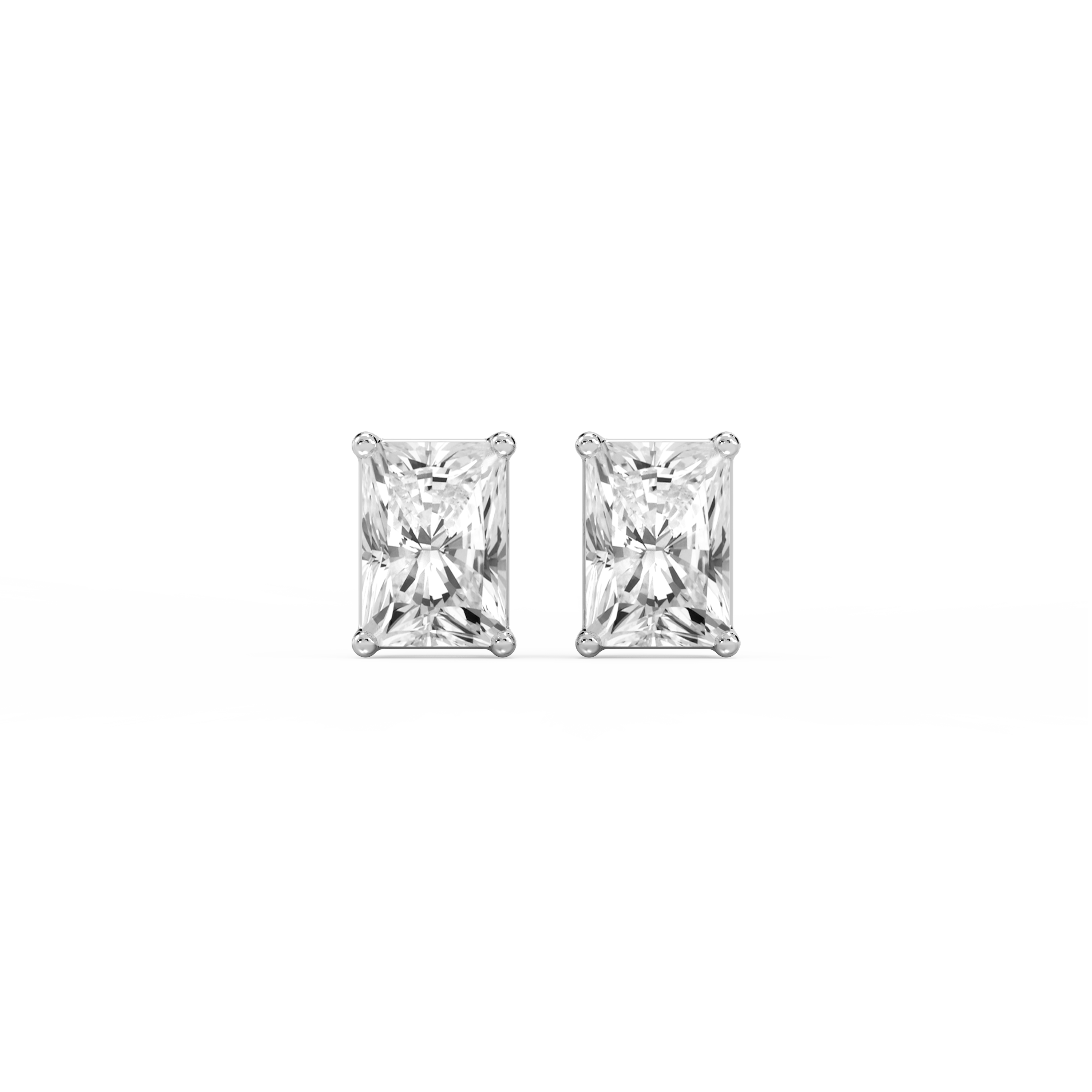 Lovea Classic Ohrstecker Steckverschluss – Radiantschliff – Weißgold