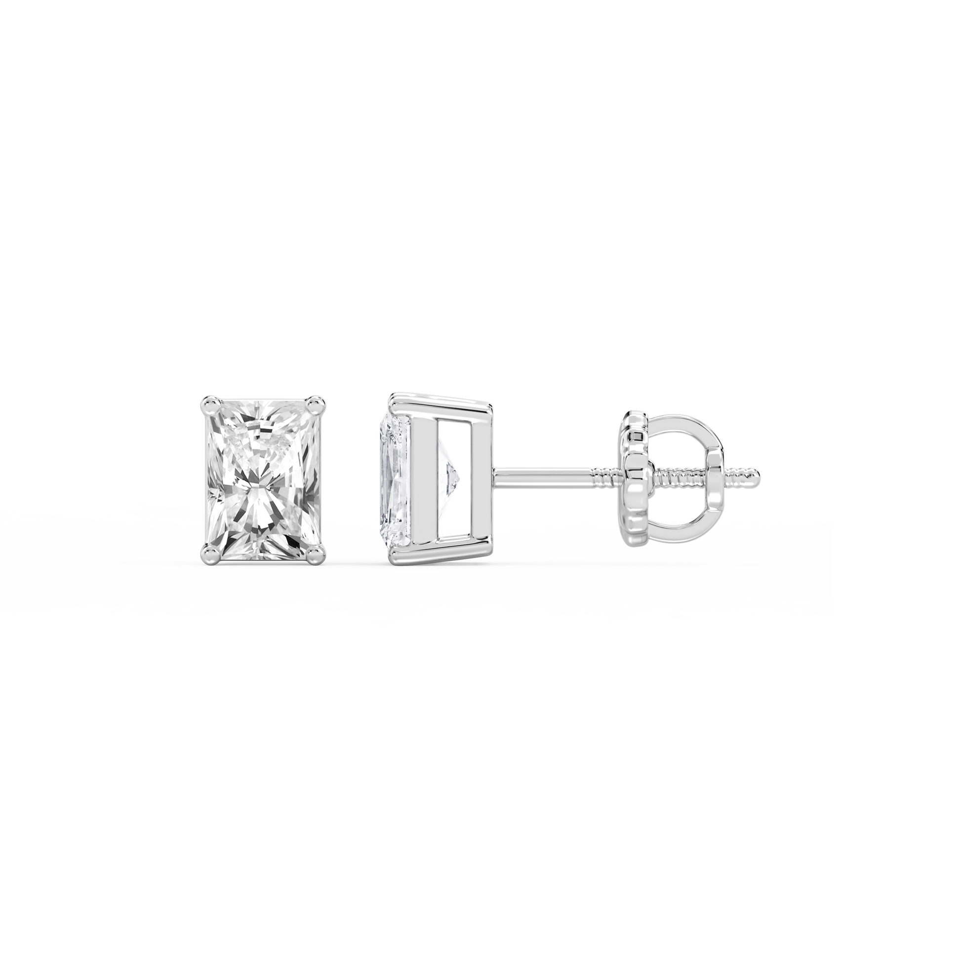 Lovea Classic Ohrstecker Schraubverschluss – Radiantschliff – Weißgold