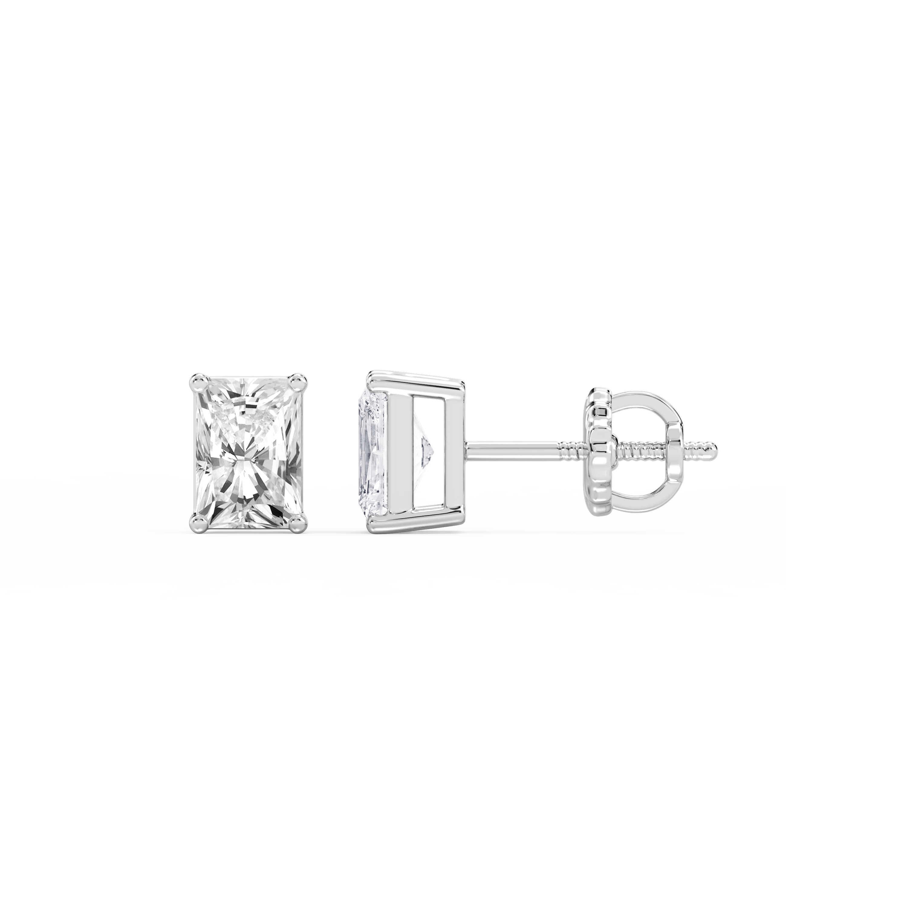 Lovea Classic Ohrstecker Schraubverschluss – Radiantschliff – Weißgold