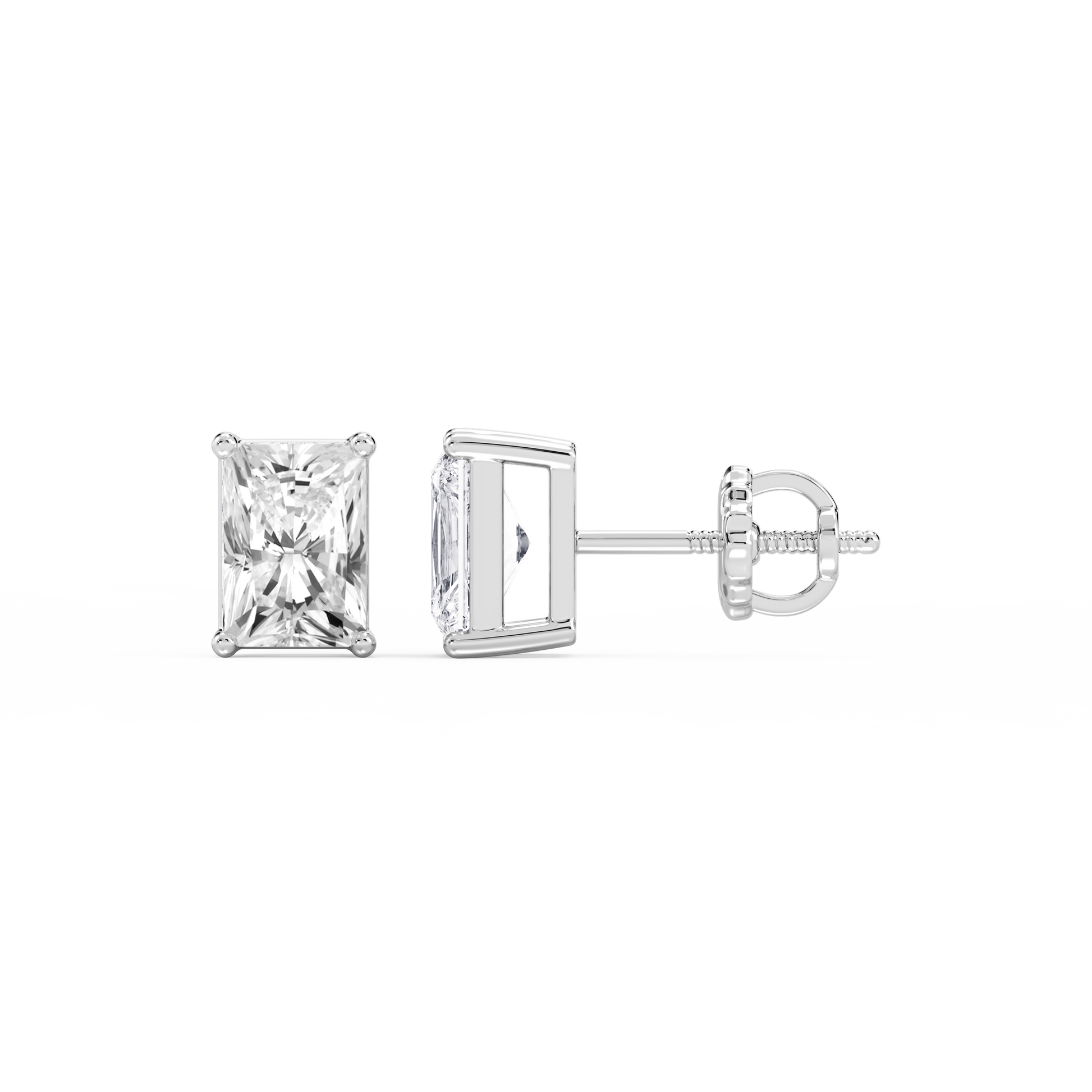 Lovea Classic Ohrstecker Schraubverschluss – Radiantschliff – Weißgold