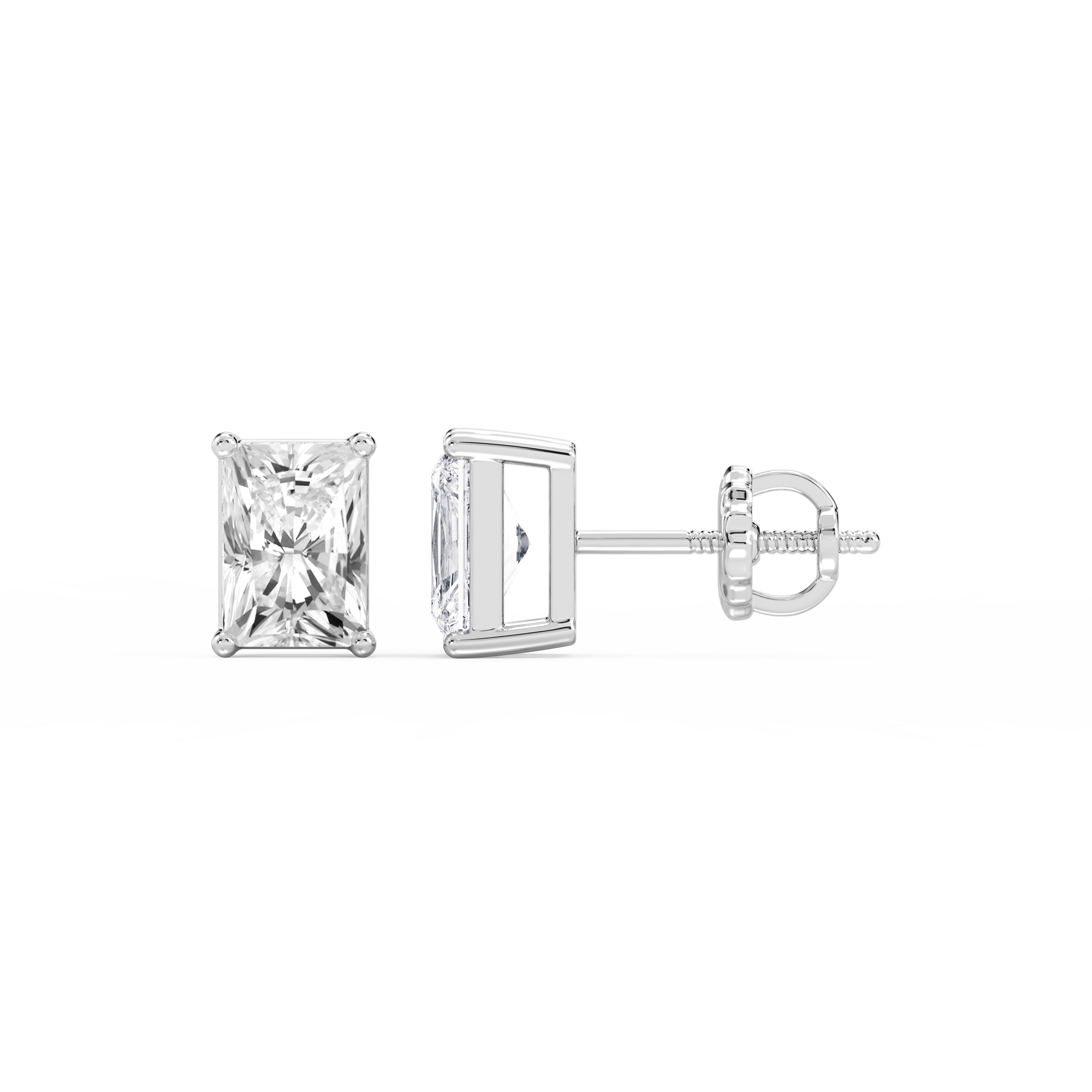 Lovea Classic Ohrstecker Schraubverschluss – Radiantschliff – Weißgold