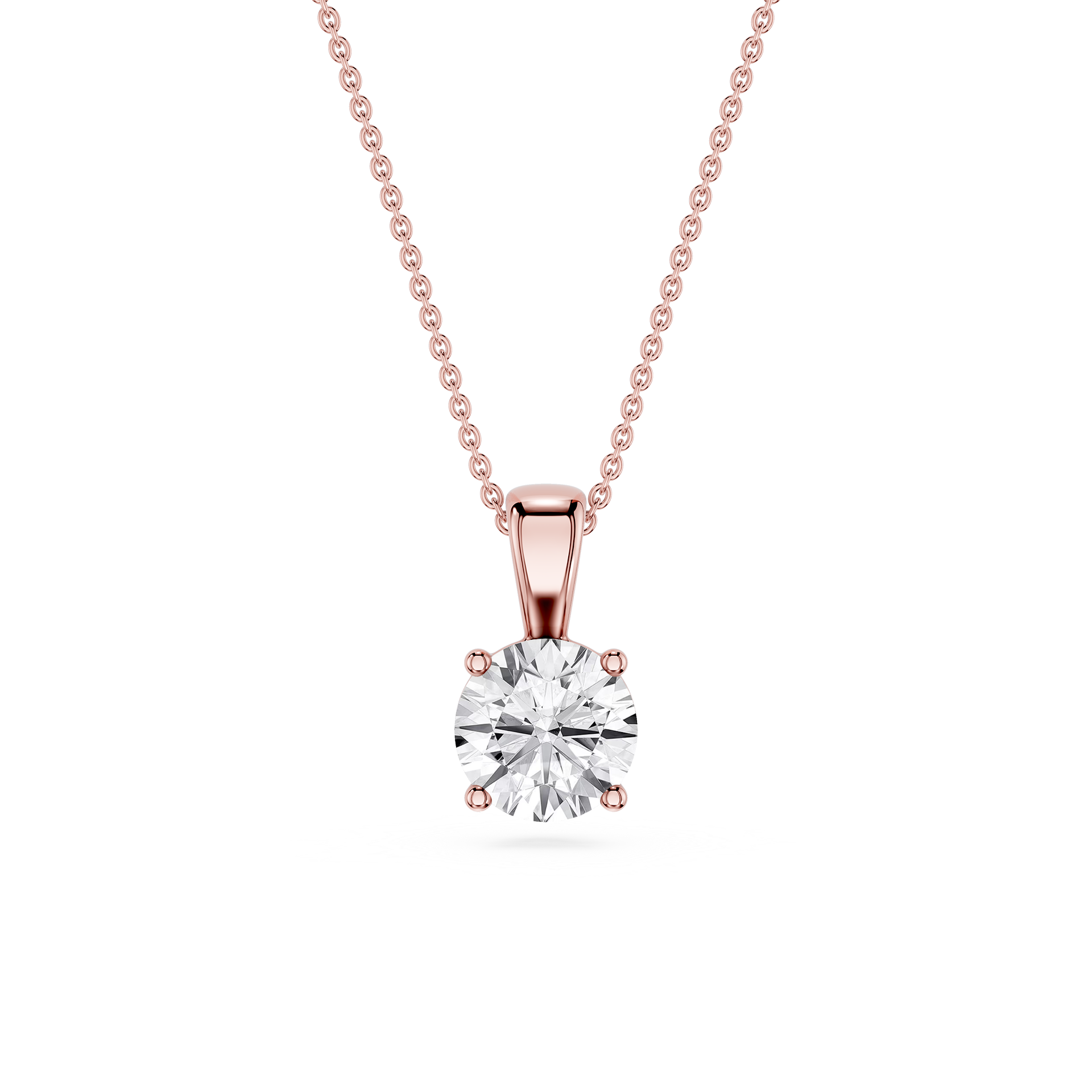 Lovea Solitär Anhänger – Rundschliff – Roségold