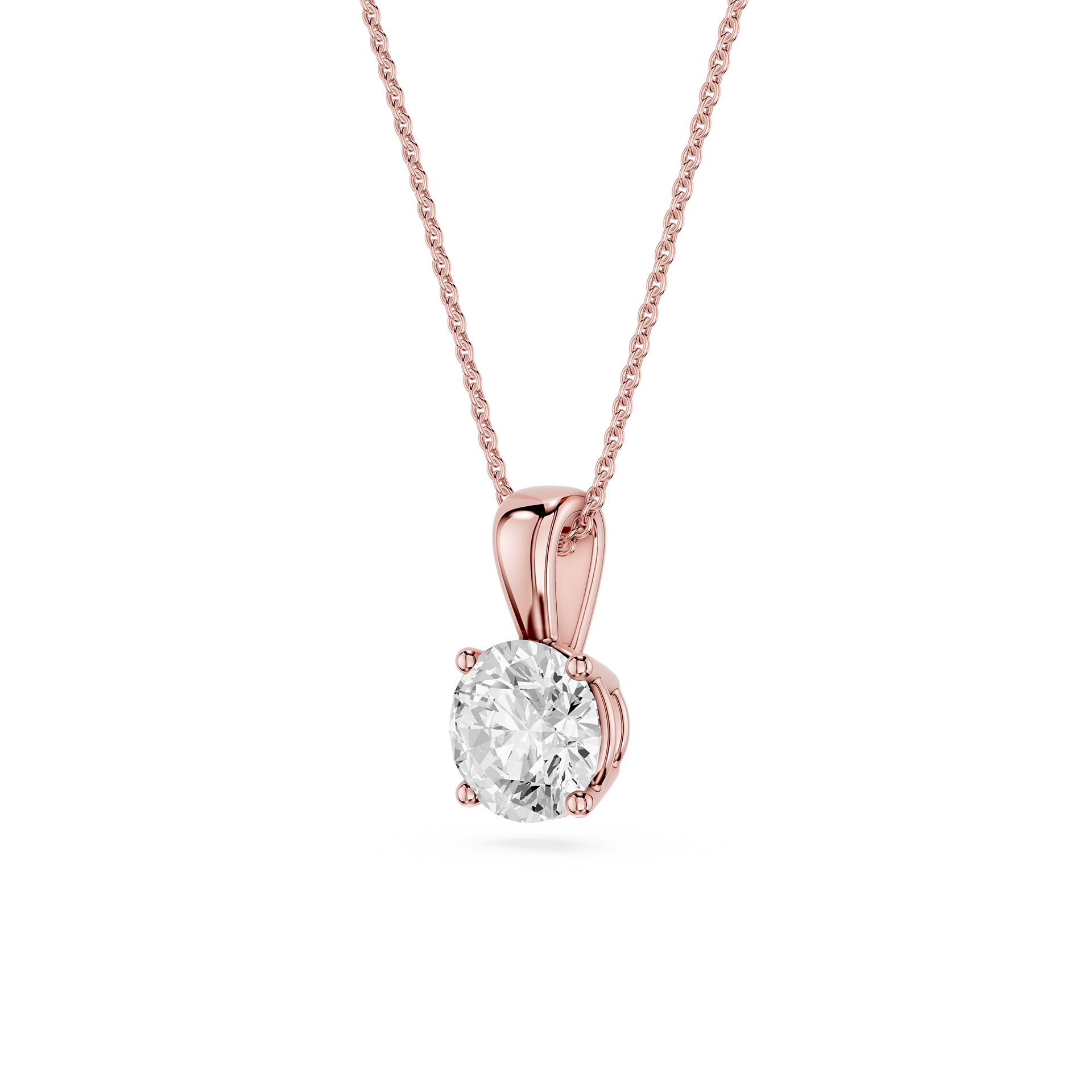 Lovea Solitär Anhänger – Rundschliff – Roségold