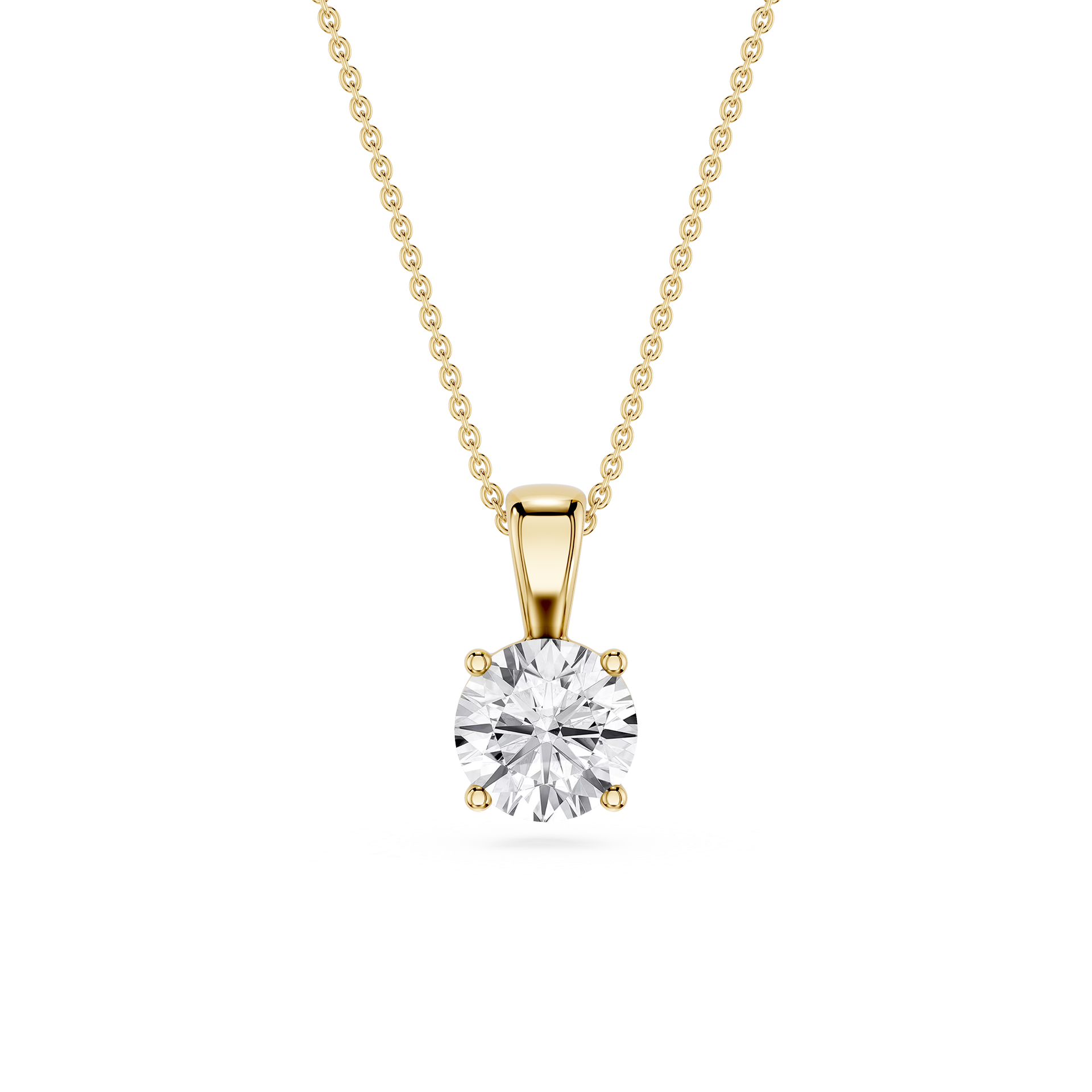 Lovea Solitär Anhänger – Rundschliff – Gelbgold