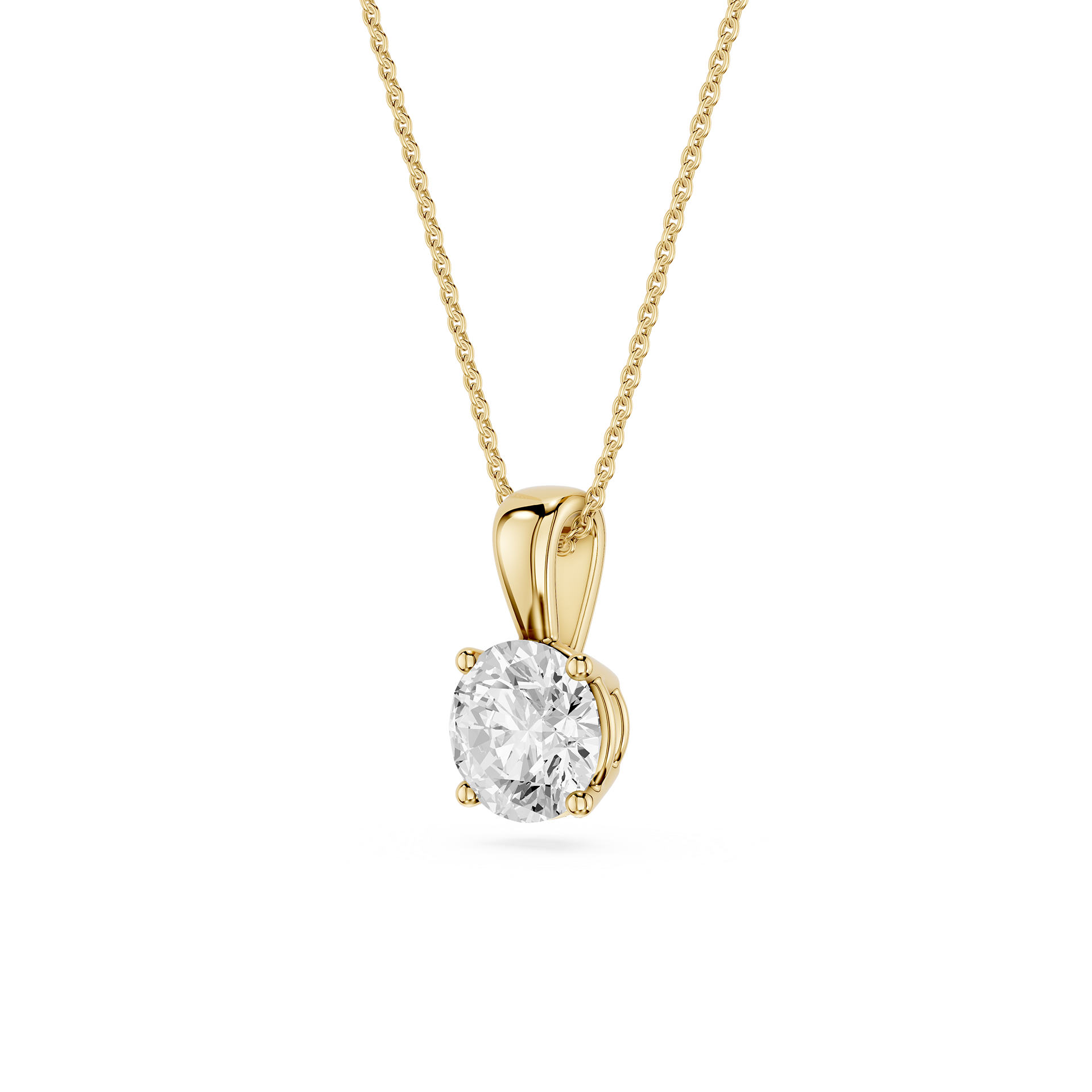 Lovea Solitär Anhänger – Rundschliff – Gelbgold