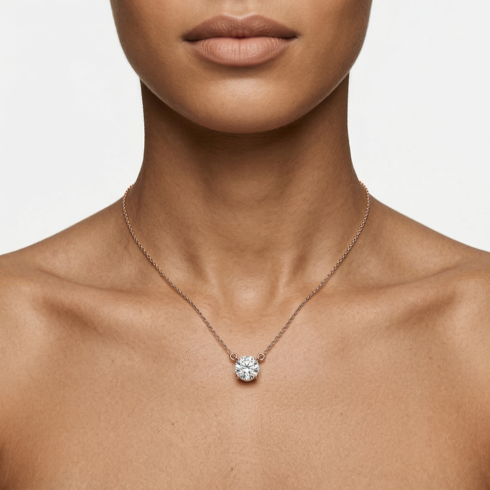 Lovea Classic Anhänger – Rundschliff – Roségold