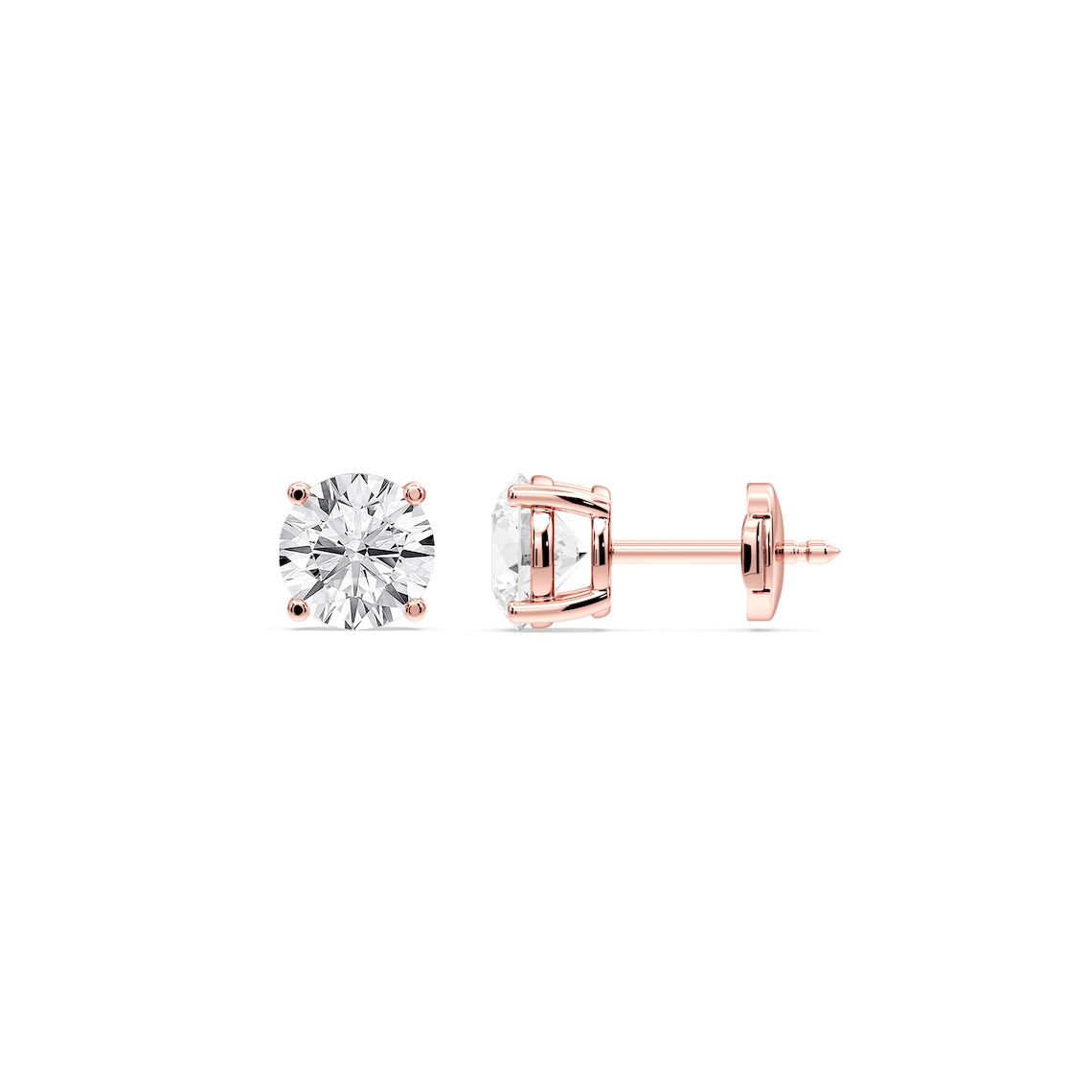 Lovea Classic Ohrstecker Sicherheitsverschluss – Rundschliff – Roségold