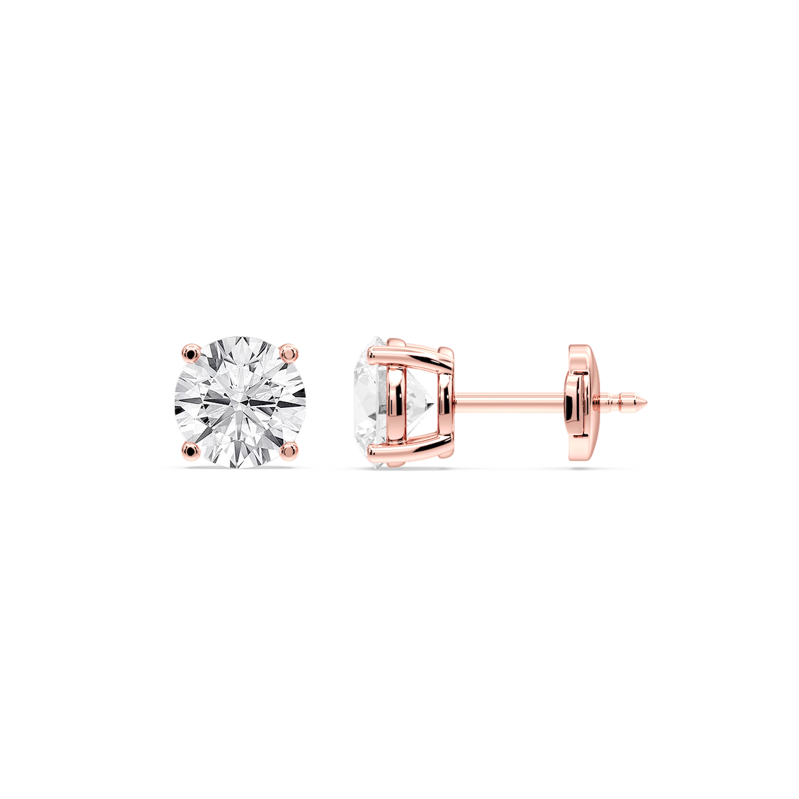 Lovea Classic Ohrstecker Sicherheitsverschluss – Rundschliff – Roségold