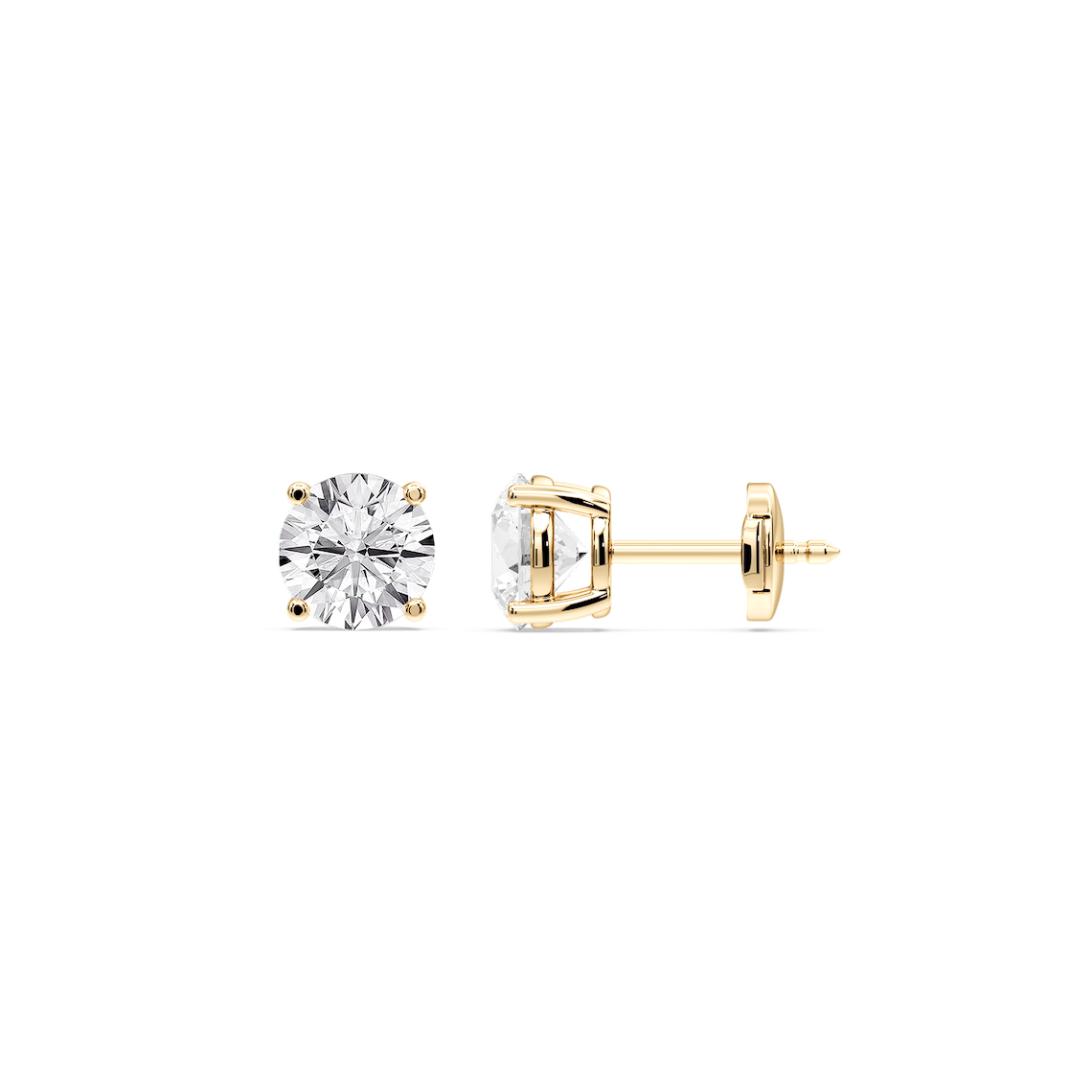 Lovea Classic Ohrstecker Sicherheitsverschluss – Rundschliff – Gelbgold