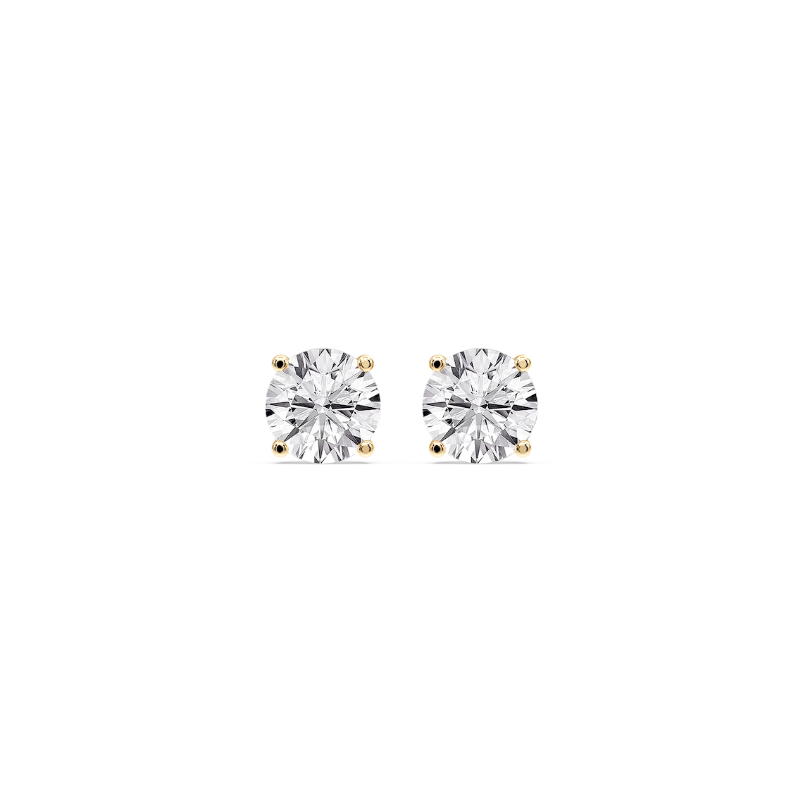 Lovea Classic Ohrstecker Sicherheitsverschluss – Rundschliff – Gelbgold