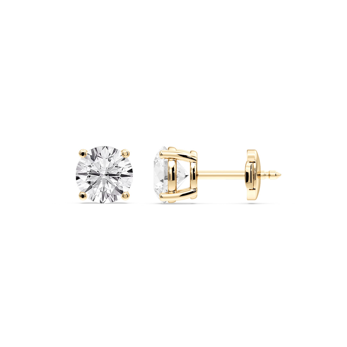 Lovea Classic Ohrstecker Sicherheitsverschluss – Rundschliff – Gelbgold