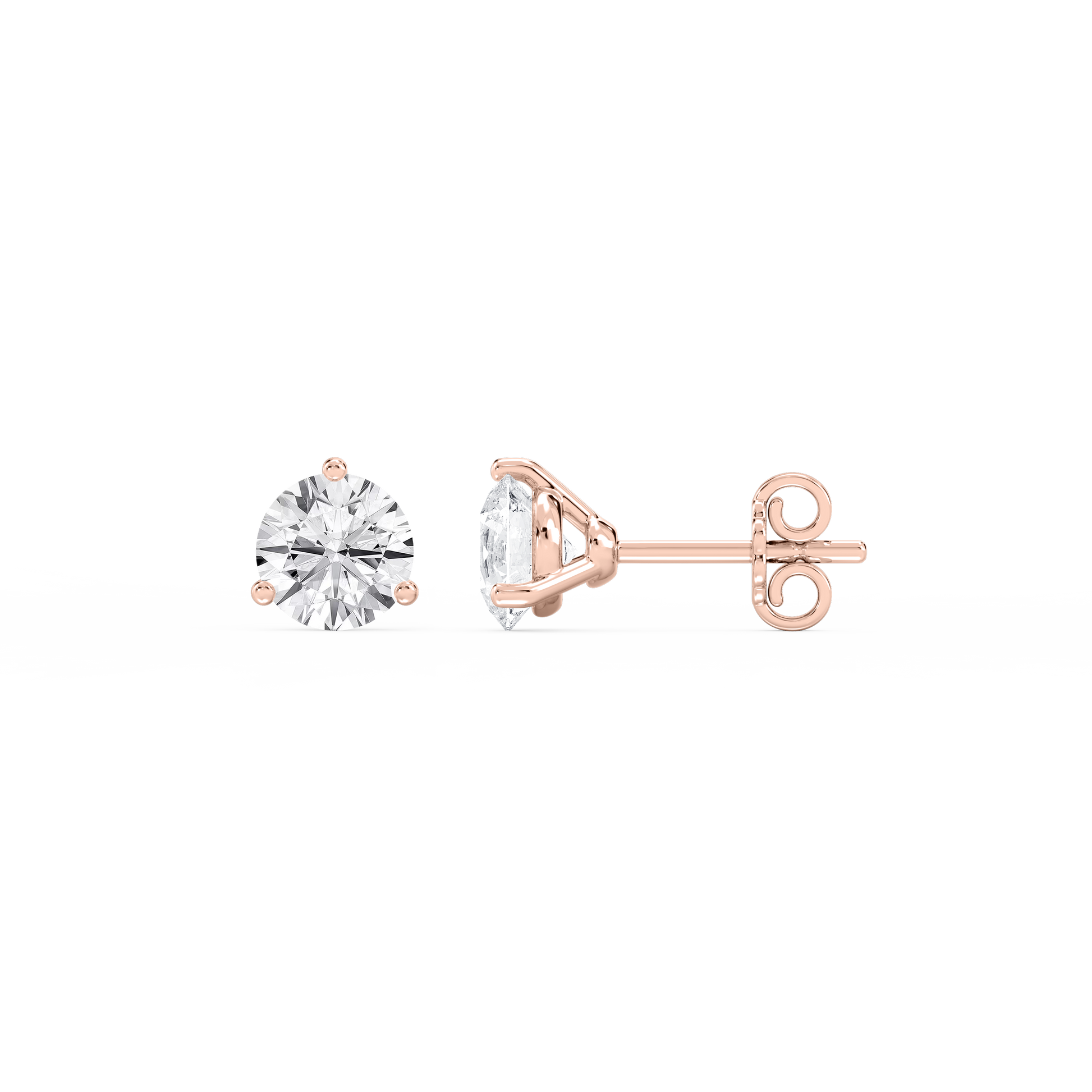 Lovea Martini Ohrstecker Steckverschluss – Rundschliff – Roségold