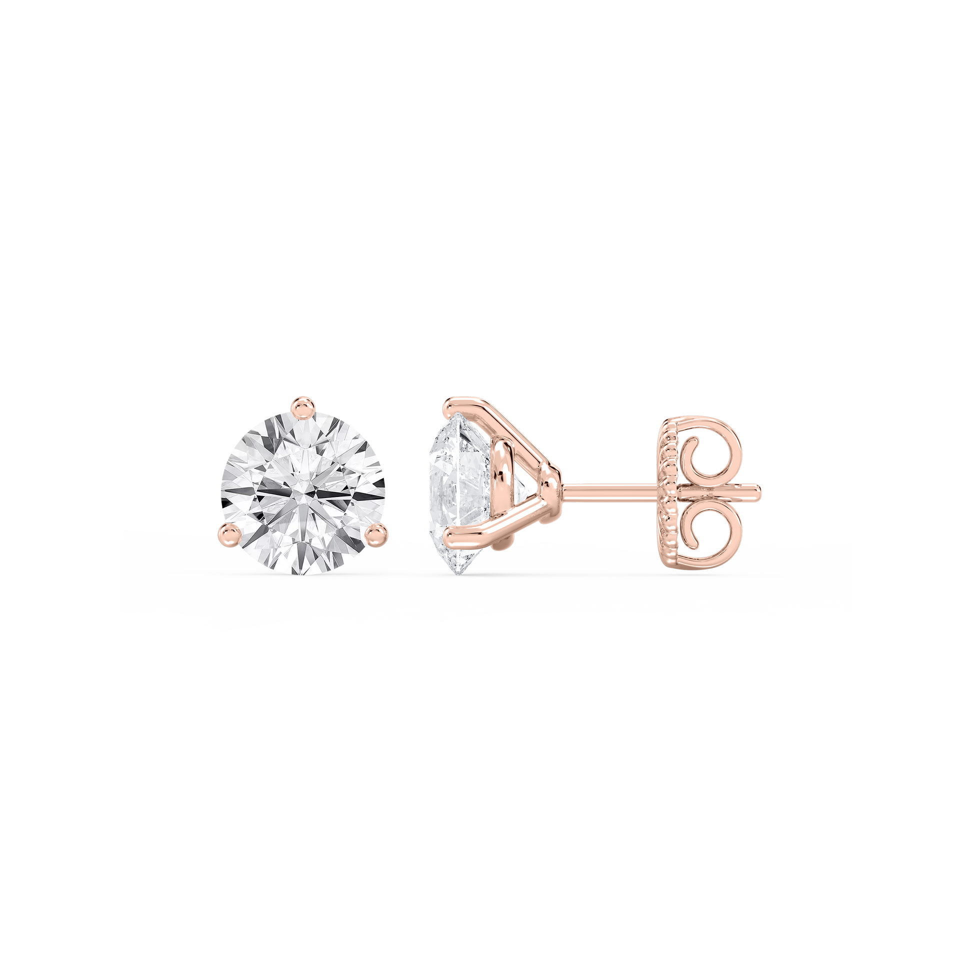 Lovea Martini Ohrstecker Steckverschluss – Rundschliff – Roségold