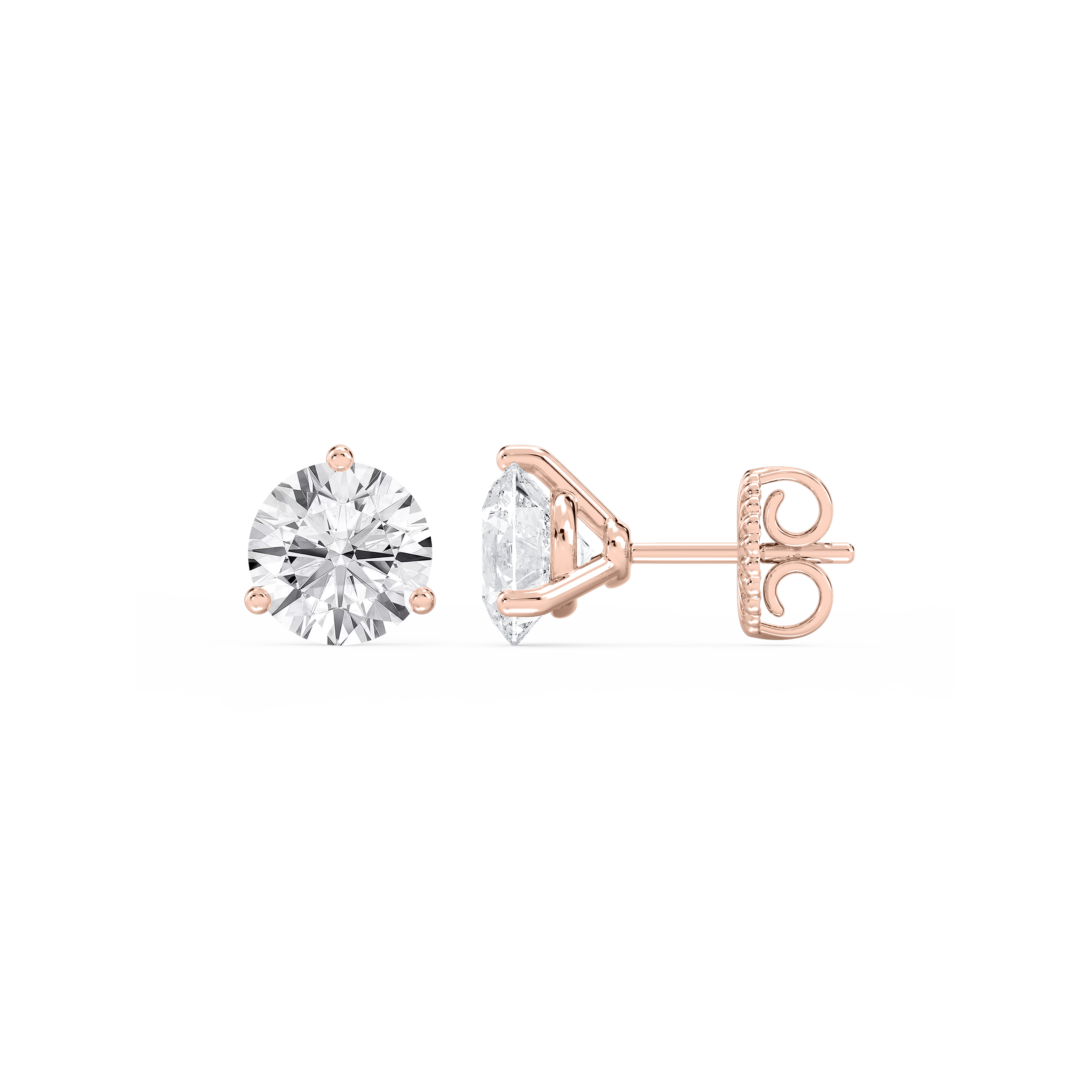 Lovea Martini Ohrstecker Steckverschluss – Rundschliff – Roségold