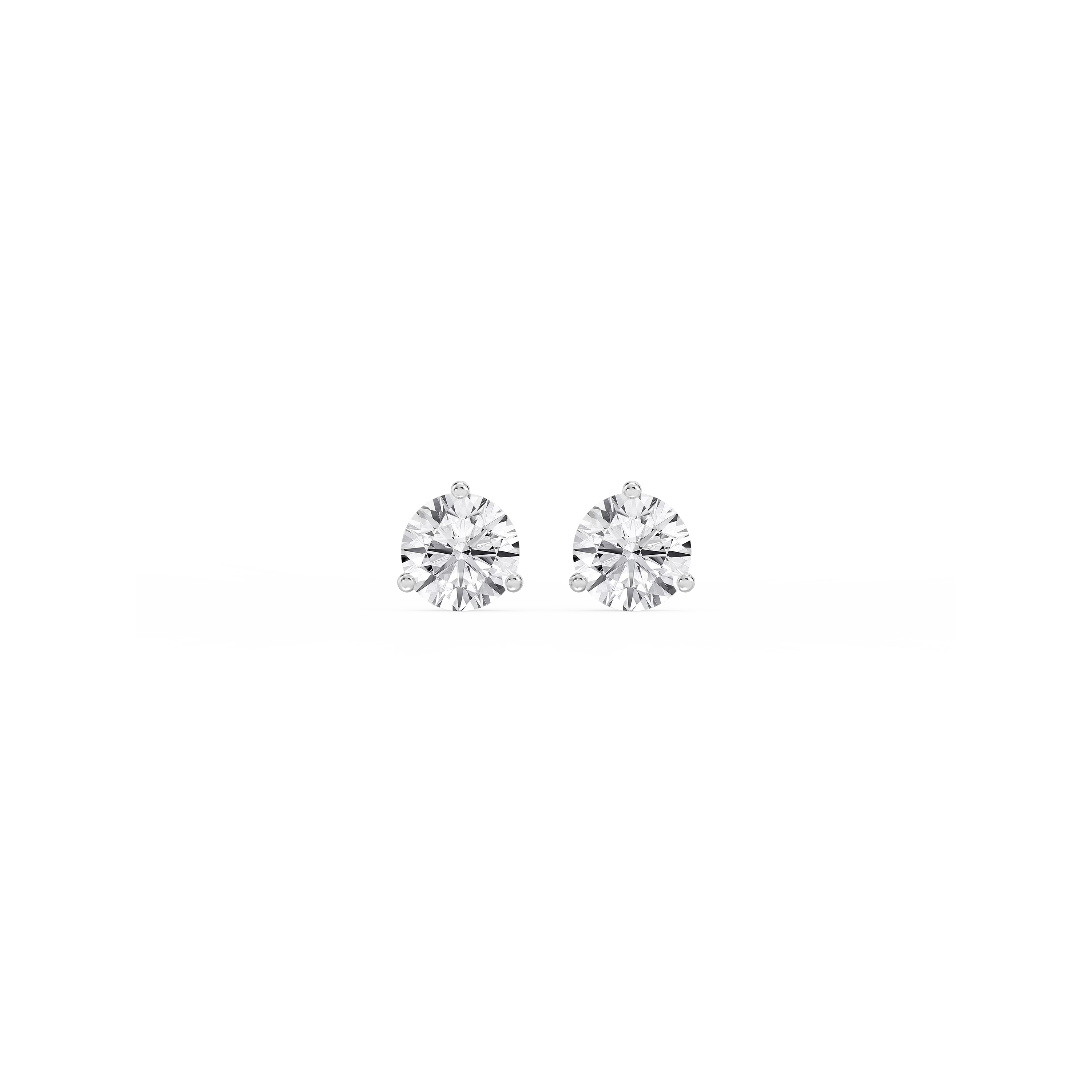 Lovea Martini Ohrstecker Steckverschluss – Rundschliff – Weißgold