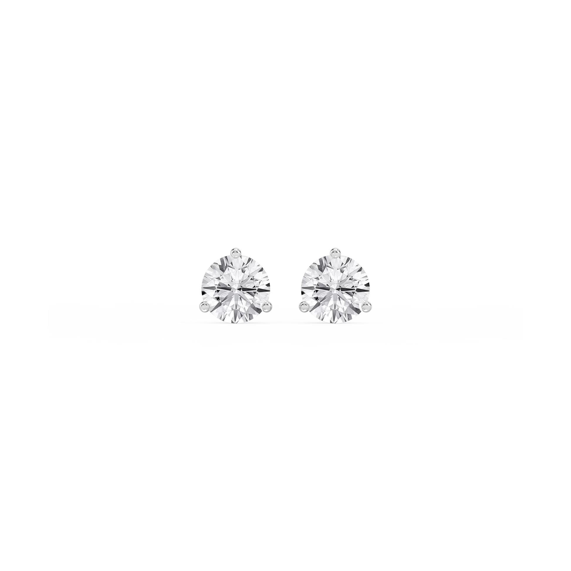 Lovea Martini Ohrstecker Steckverschluss – Rundschliff – Weißgold