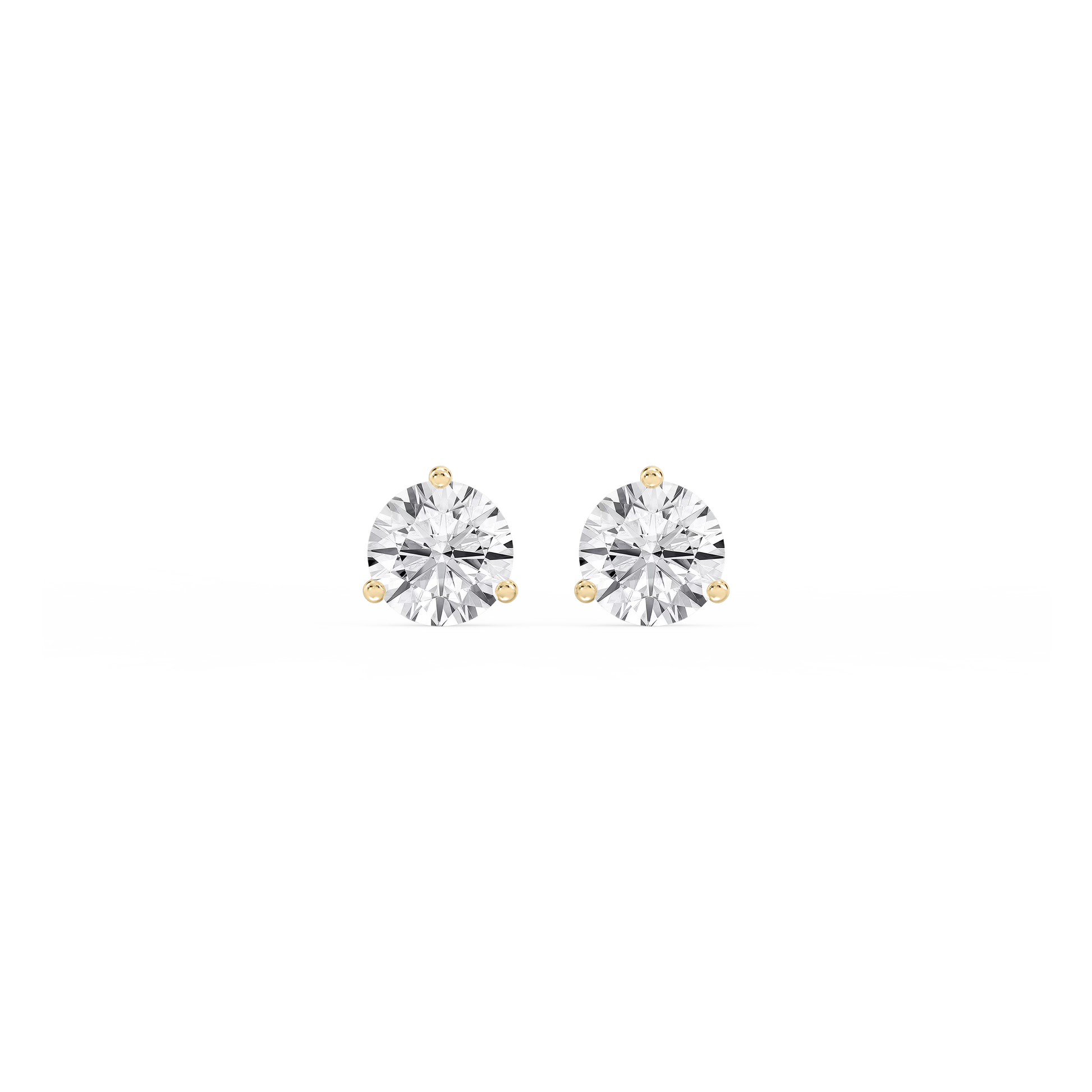 Lovea Martini Ohrstecker Steckverschluss – Rundschliff – Gelbgold
