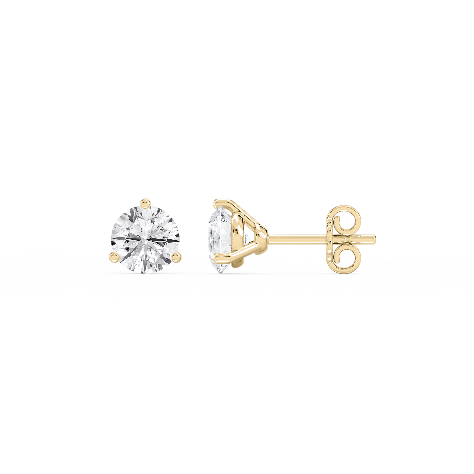 Lovea Martini Ohrstecker Steckverschluss – Rundschliff – Gelbgold