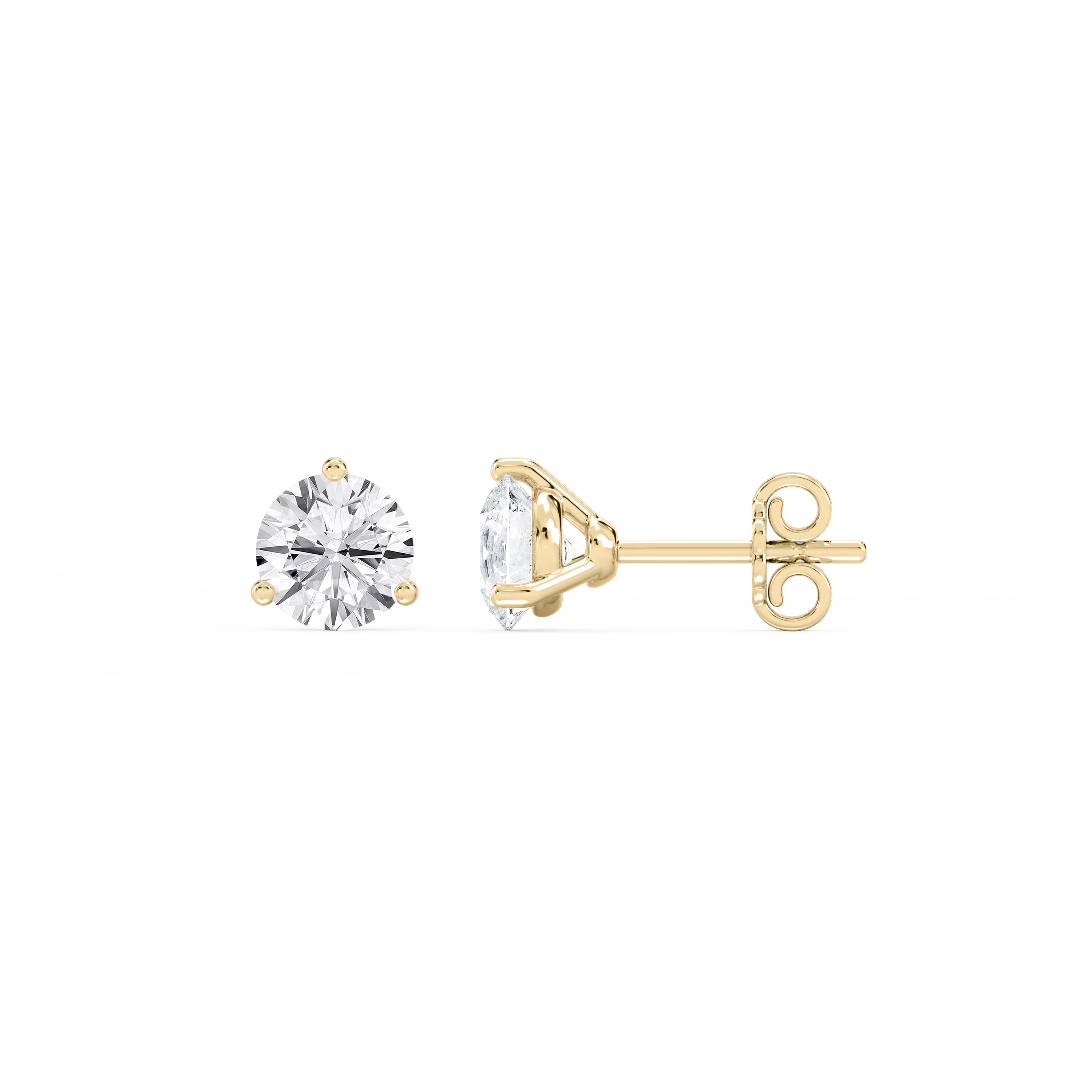 Lovea Martini Ohrstecker Steckverschluss – Rundschliff – Gelbgold