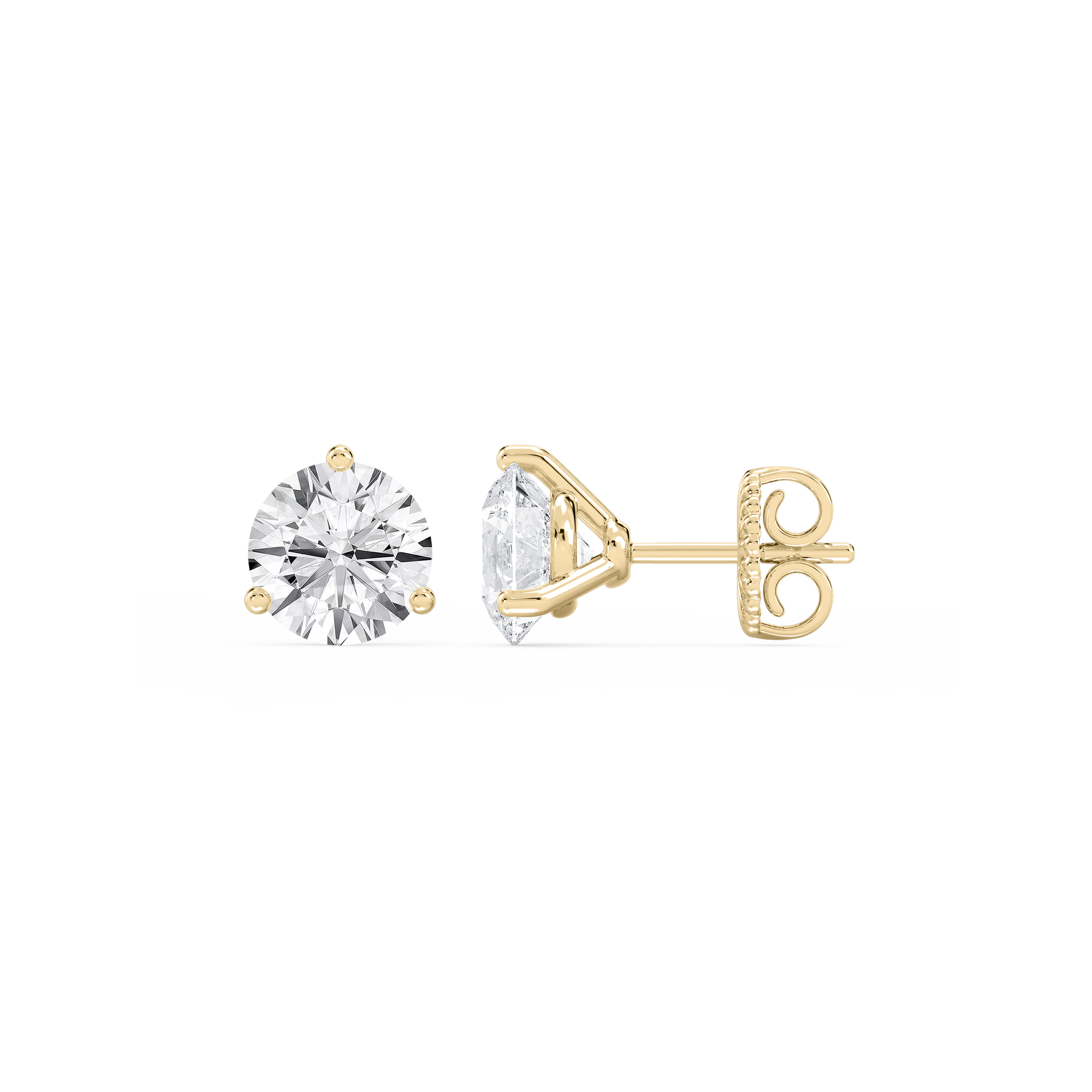 Lovea Martini Ohrstecker Steckverschluss – Rundschliff – Gelbgold
