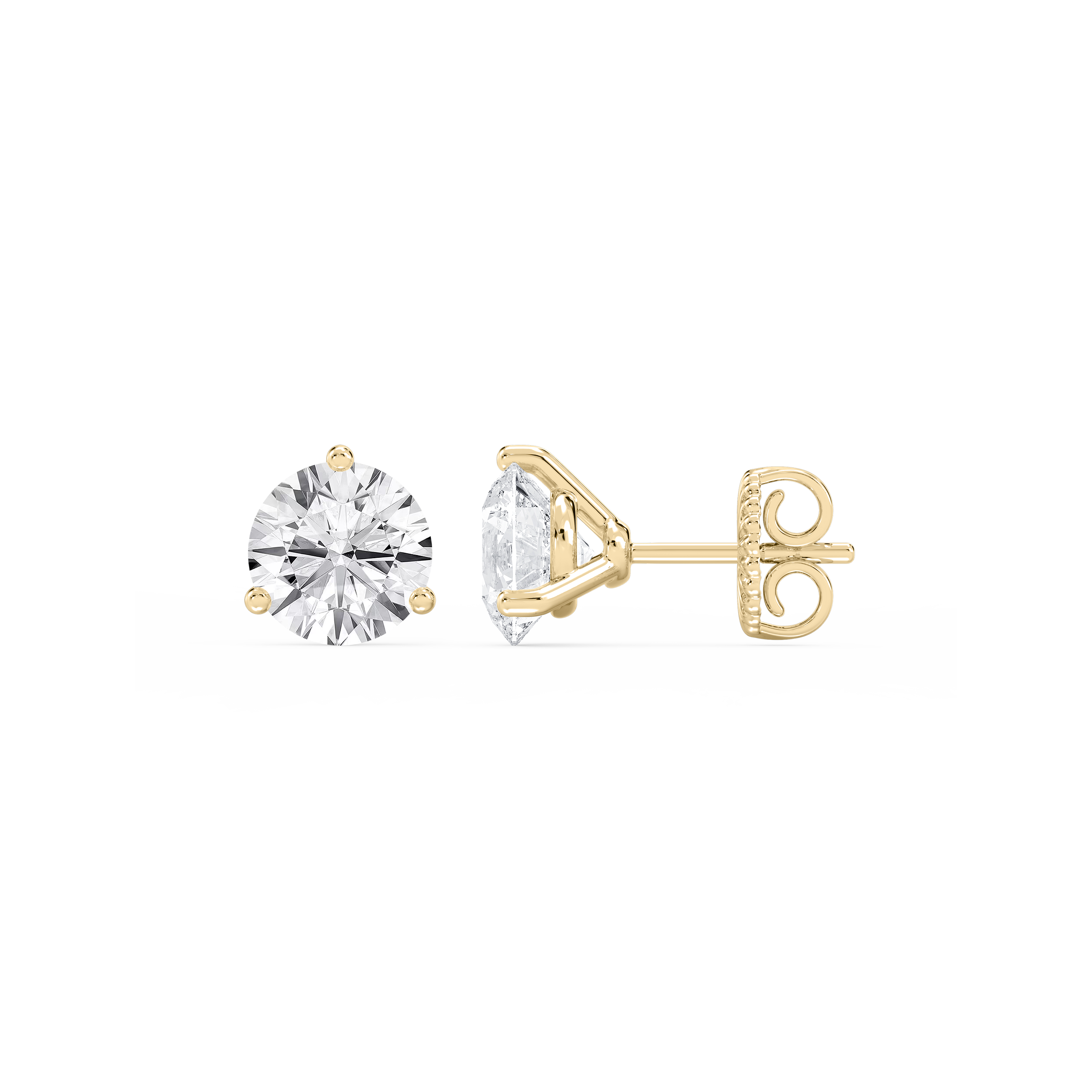 Lovea Martini Ohrstecker Steckverschluss – Rundschliff – Gelbgold