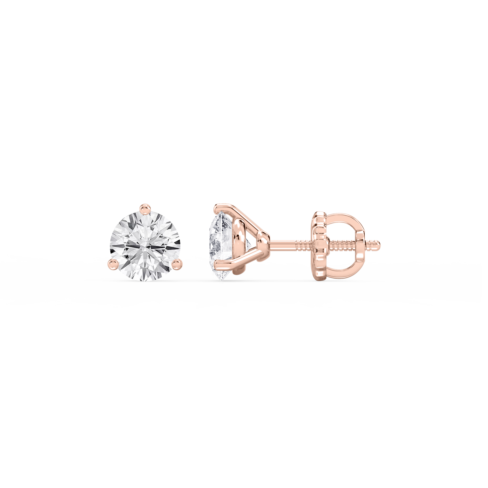 Lovea Martini Ohrstecker Schraubverschluss – Rundschliff – Roségold