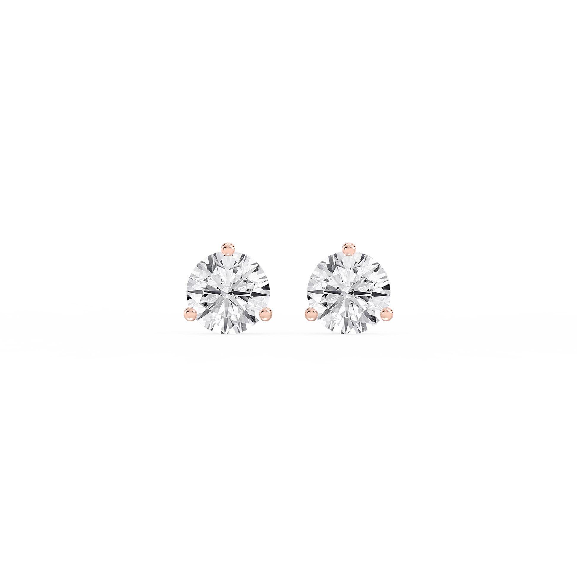 Lovea Martini Ohrstecker Schraubverschluss – Rundschliff – Roségold