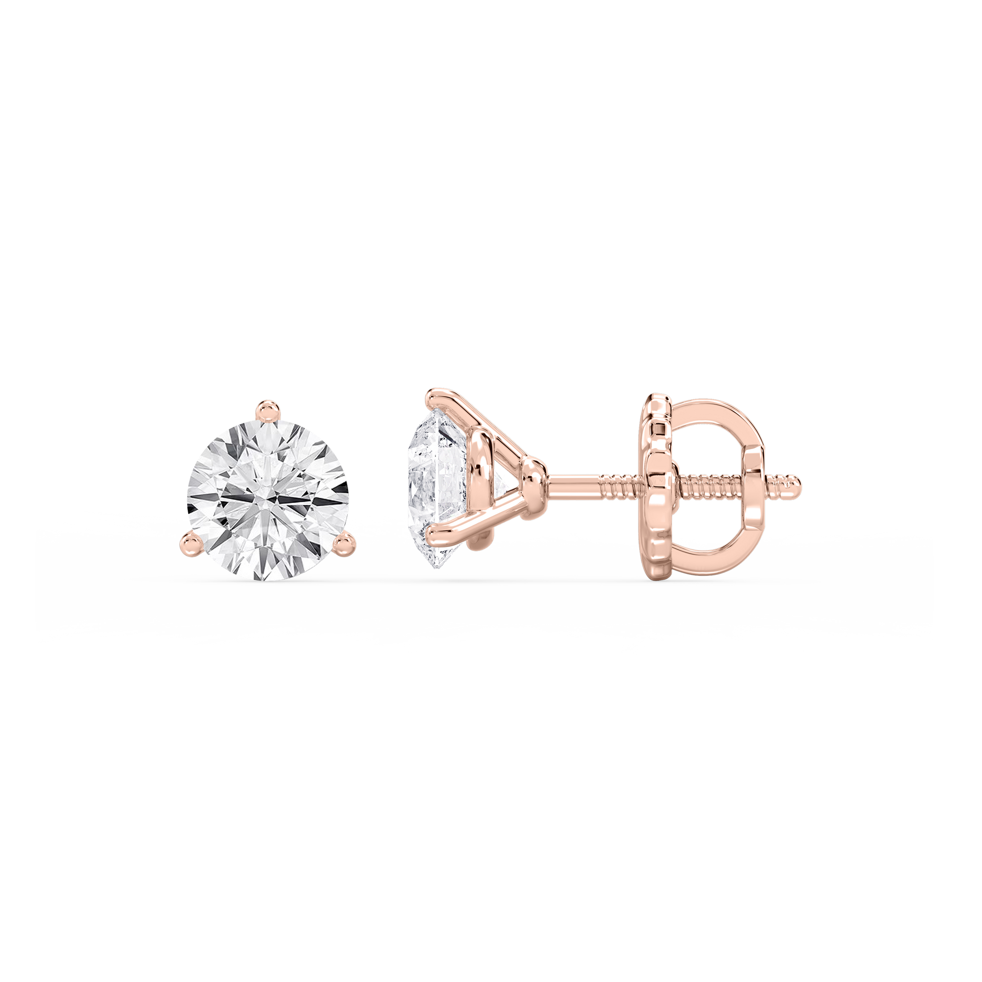 Lovea Martini Ohrstecker Schraubverschluss – Rundschliff – Roségold