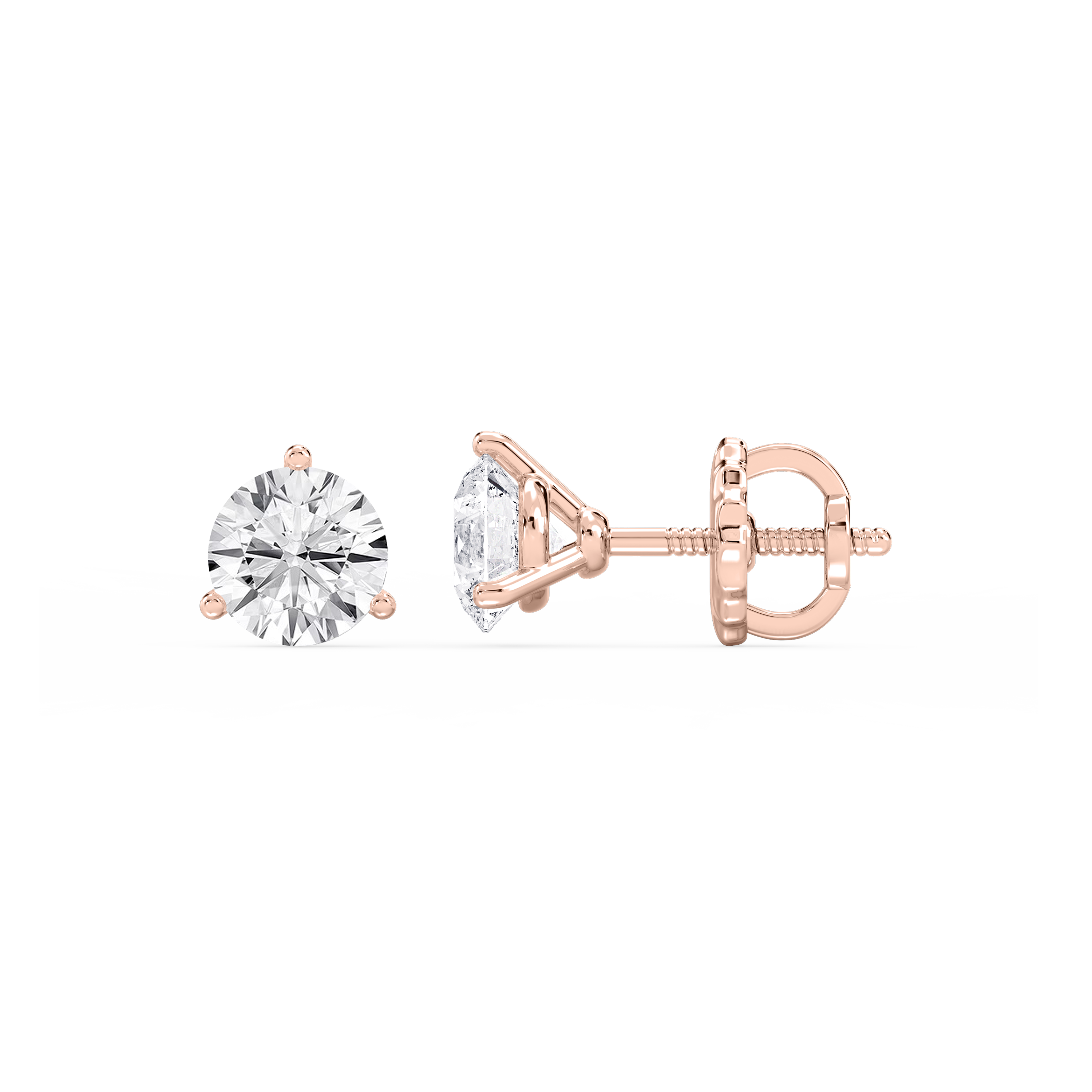 Lovea Martini Ohrstecker Schraubverschluss – Rundschliff – Roségold