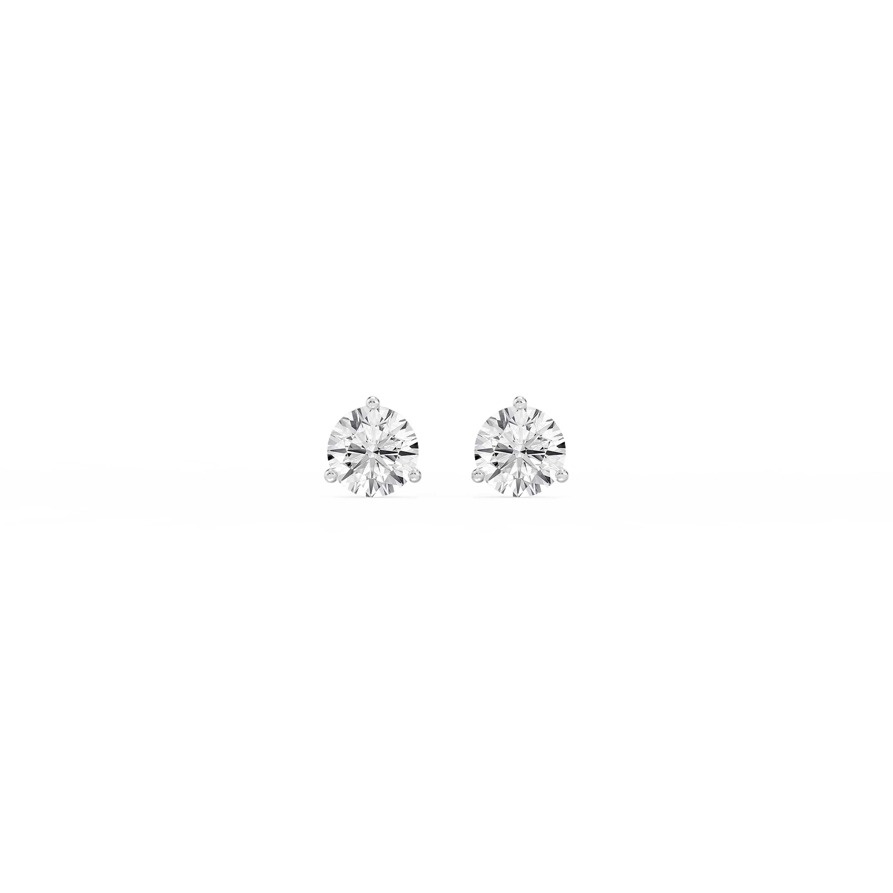 Lovea Martini Ohrstecker Schraubverschluss – Rundschliff – Weißgold