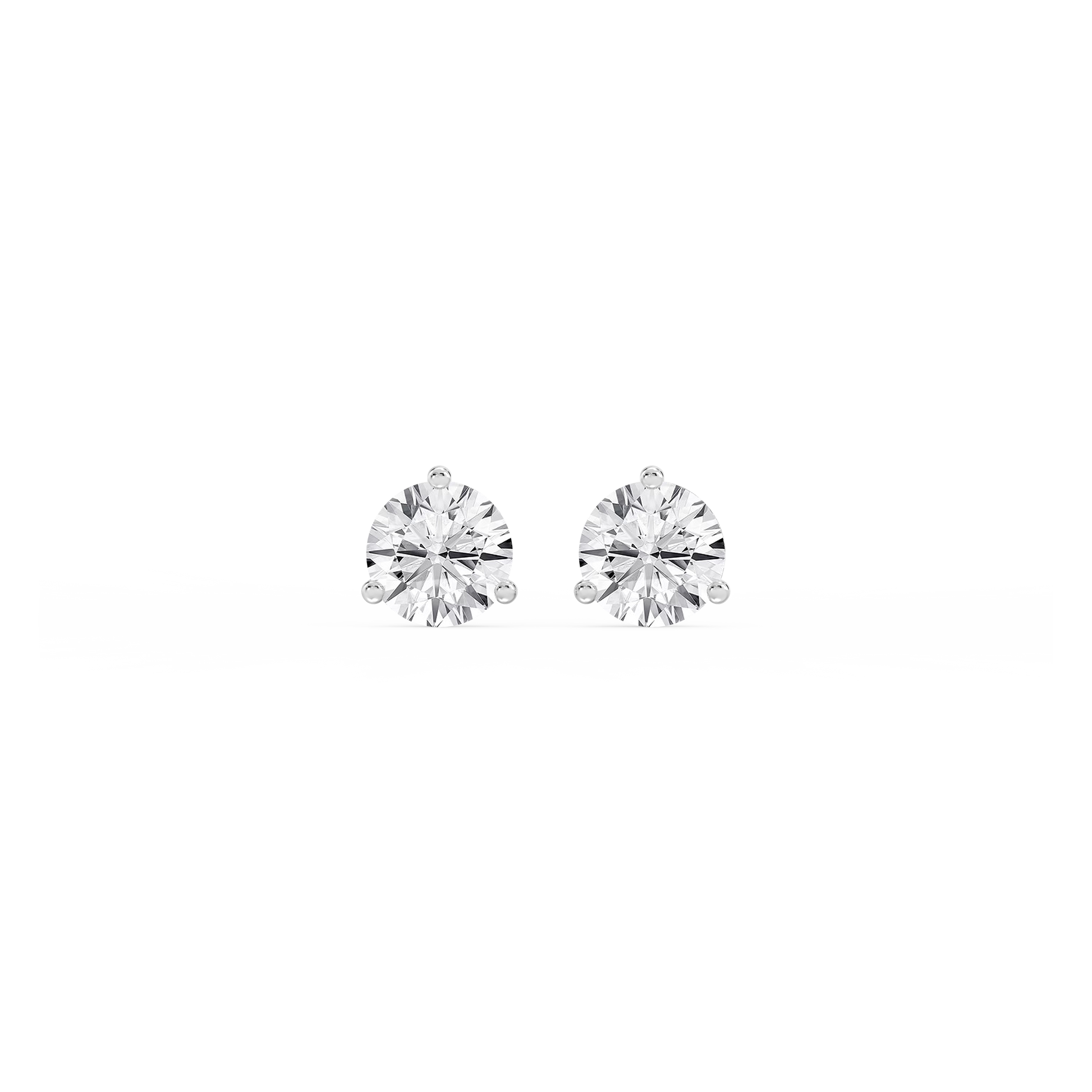 Lovea Martini Ohrstecker Schraubverschluss – Rundschliff – Weißgold