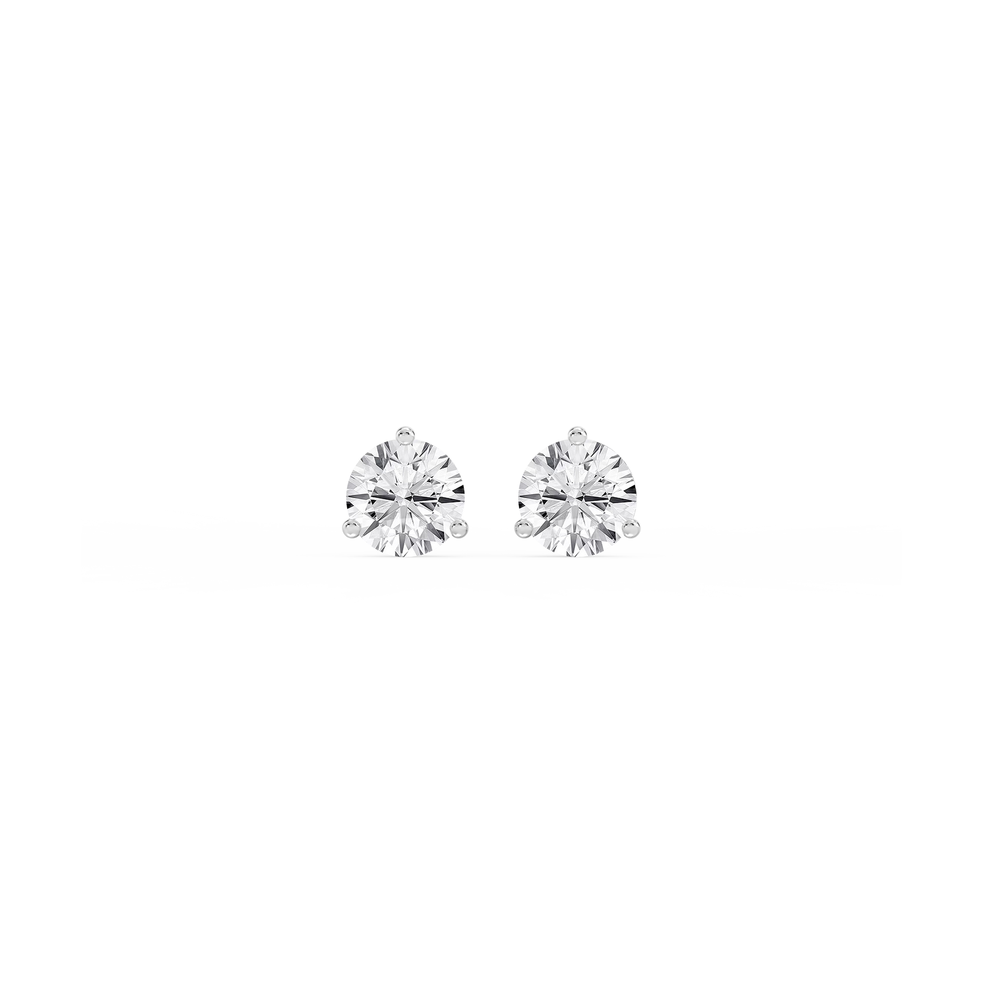 Lovea Martini Ohrstecker Schraubverschluss – Rundschliff – Weißgold