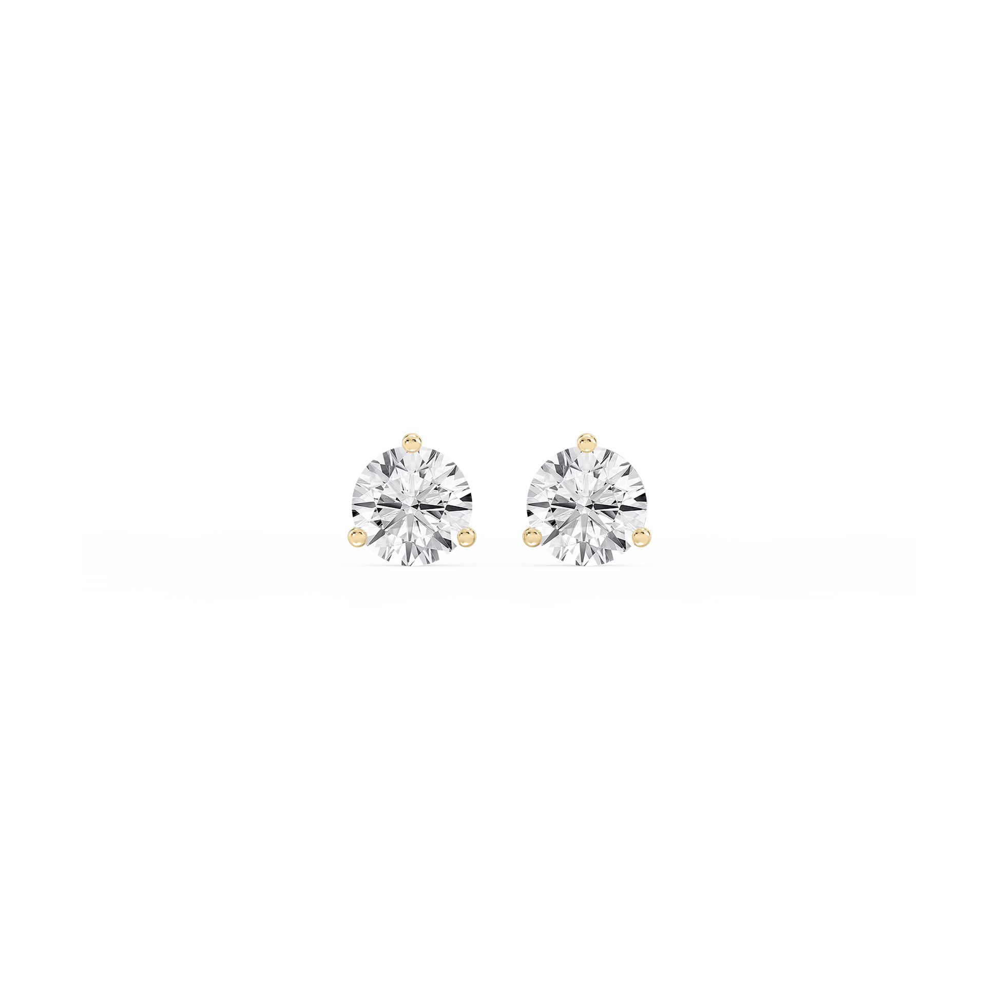 Lovea Martini Ohrstecker Schraubverschluss – Rundschliff – Gelbgold