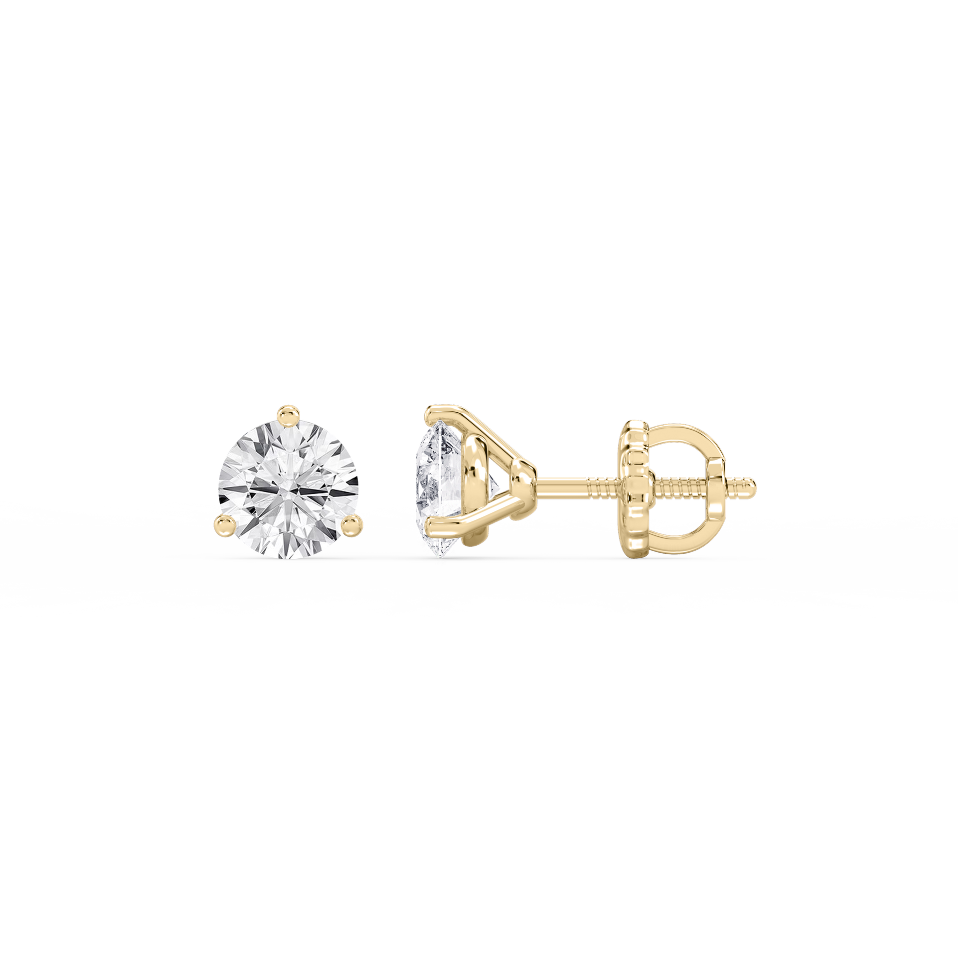 Lovea Martini Ohrstecker Schraubverschluss – Rundschliff – Gelbgold