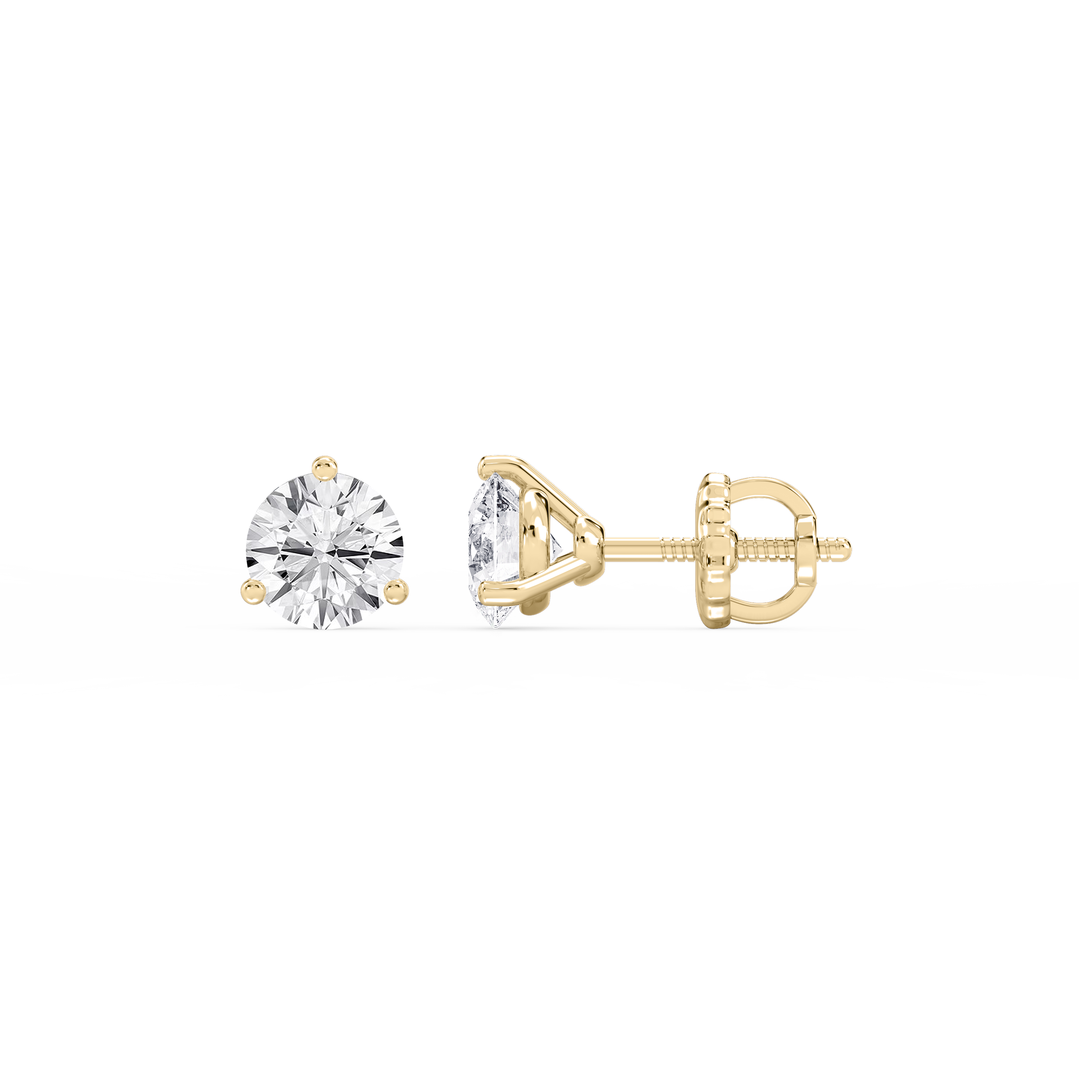Lovea Martini Ohrstecker Schraubverschluss – Rundschliff – Gelbgold