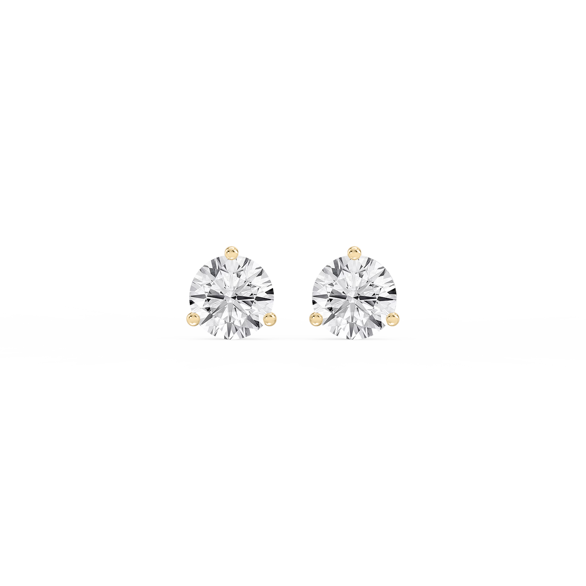 Lovea Martini Ohrstecker Schraubverschluss – Rundschliff – Gelbgold