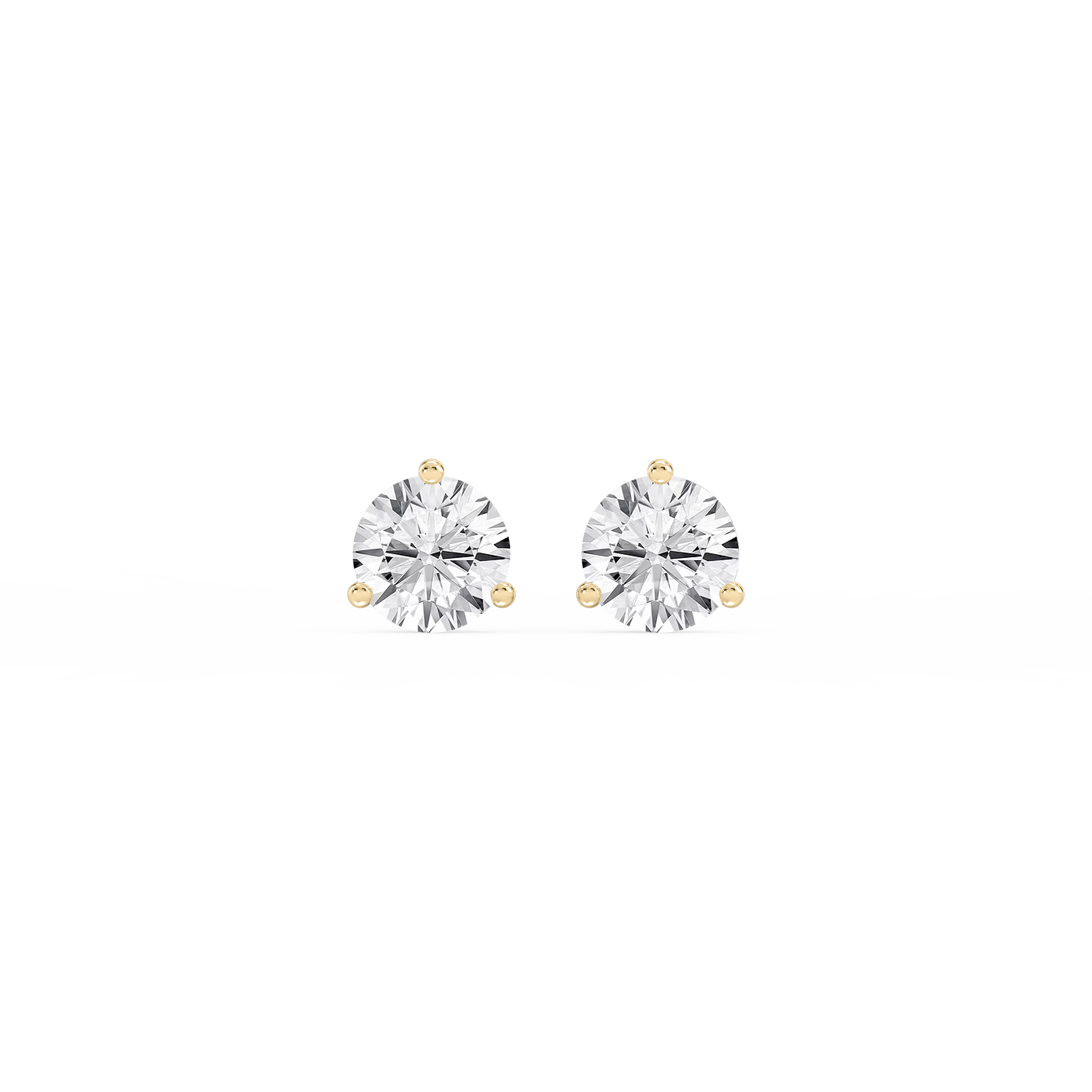Lovea Martini Ohrstecker Schraubverschluss – Rundschliff – Gelbgold