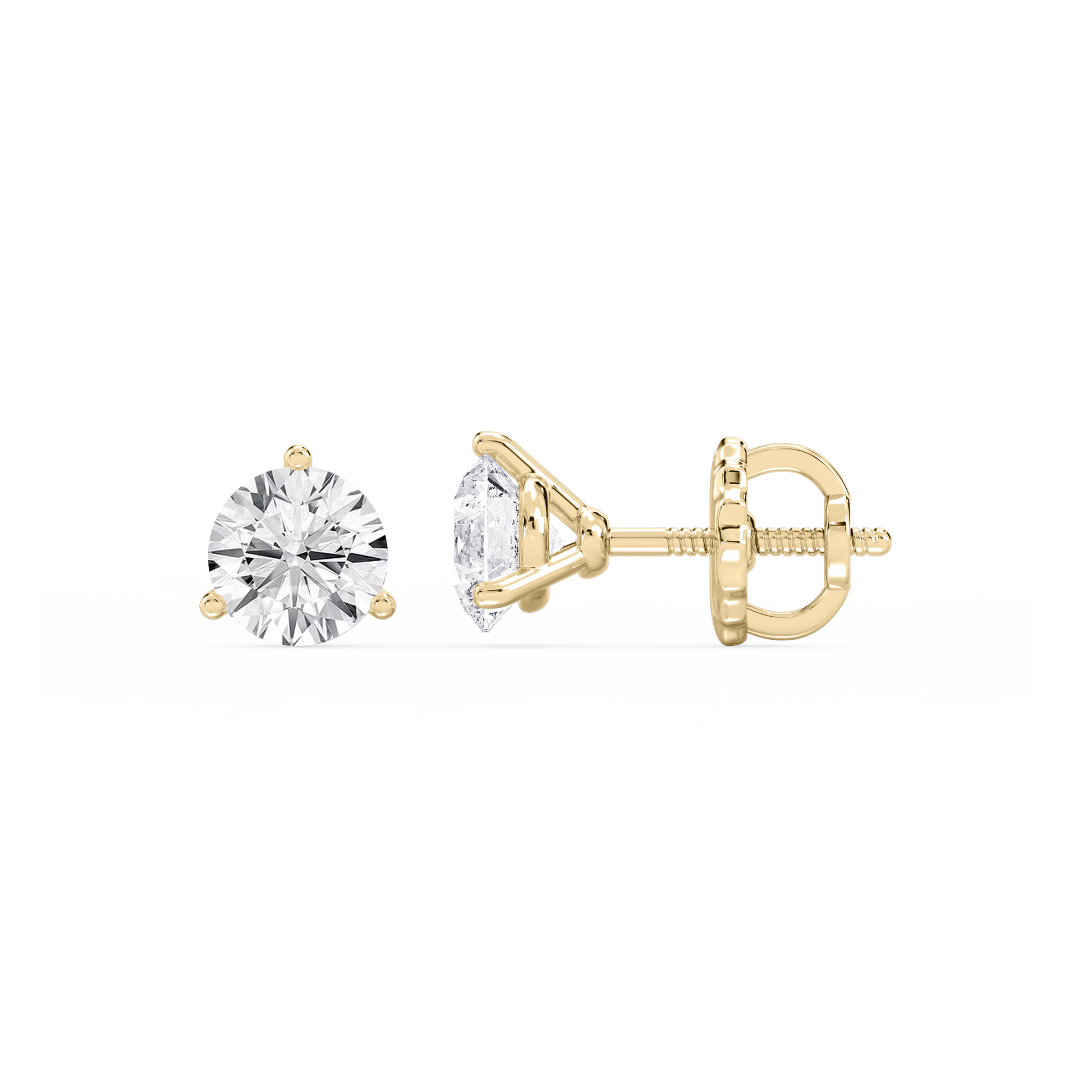 Lovea Martini Ohrstecker Schraubverschluss – Rundschliff – Gelbgold
