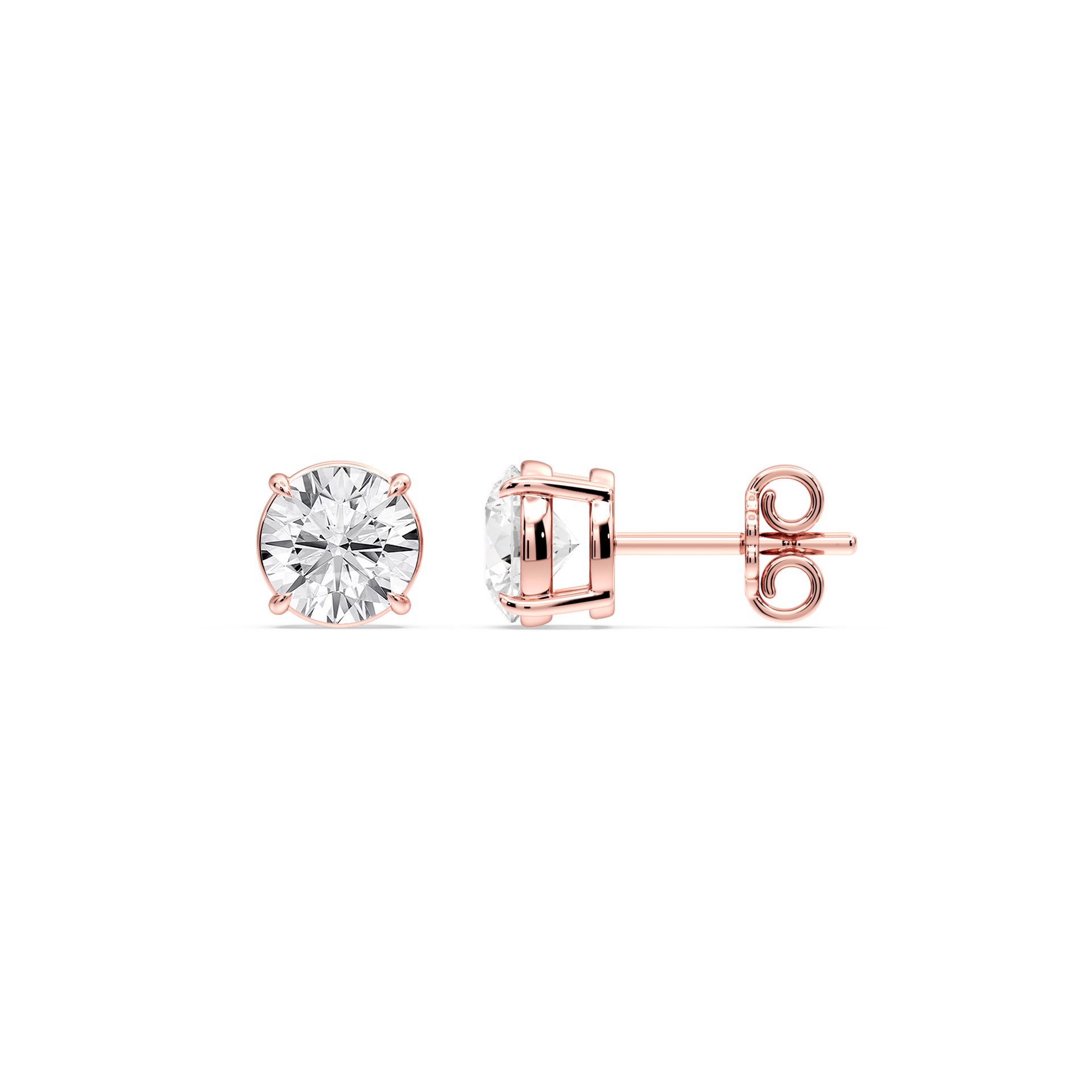 Lovea Claw Ohrstecker Steckverschluss – Rundschliff – Roségold