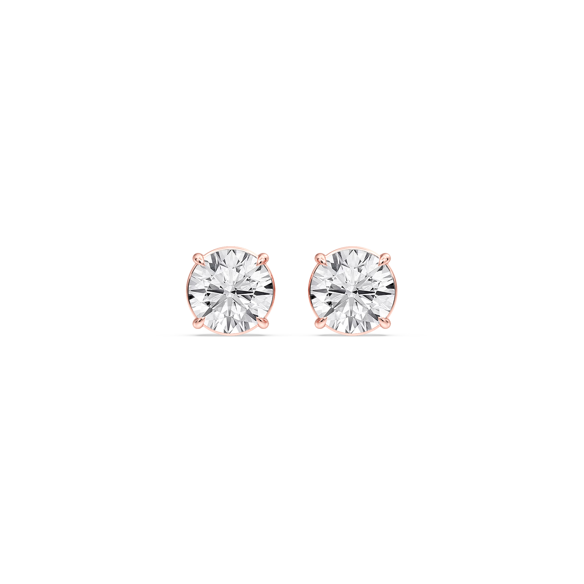 Lovea Claw Ohrstecker Steckverschluss – Rundschliff – Roségold